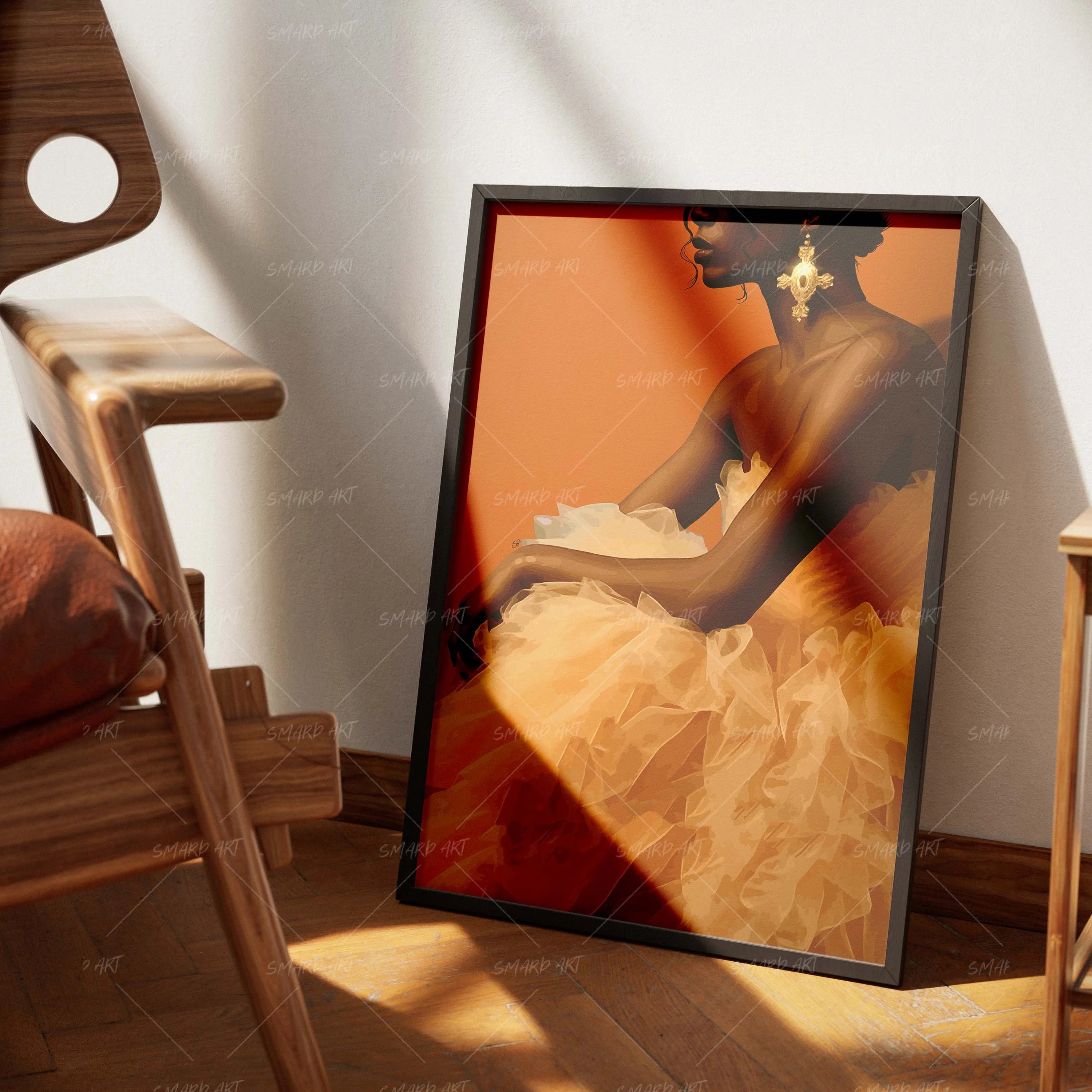 Ruffle Mode-wall art print featuring decorative artistic design suitable for living rooms, offices, and schools by SmardArt. Elevate your space with Black wall art that speaks to culture, identity, and creativity. At Smard, we celebrate artistry made with melanin, bringing powerful and inspiring designs to life.