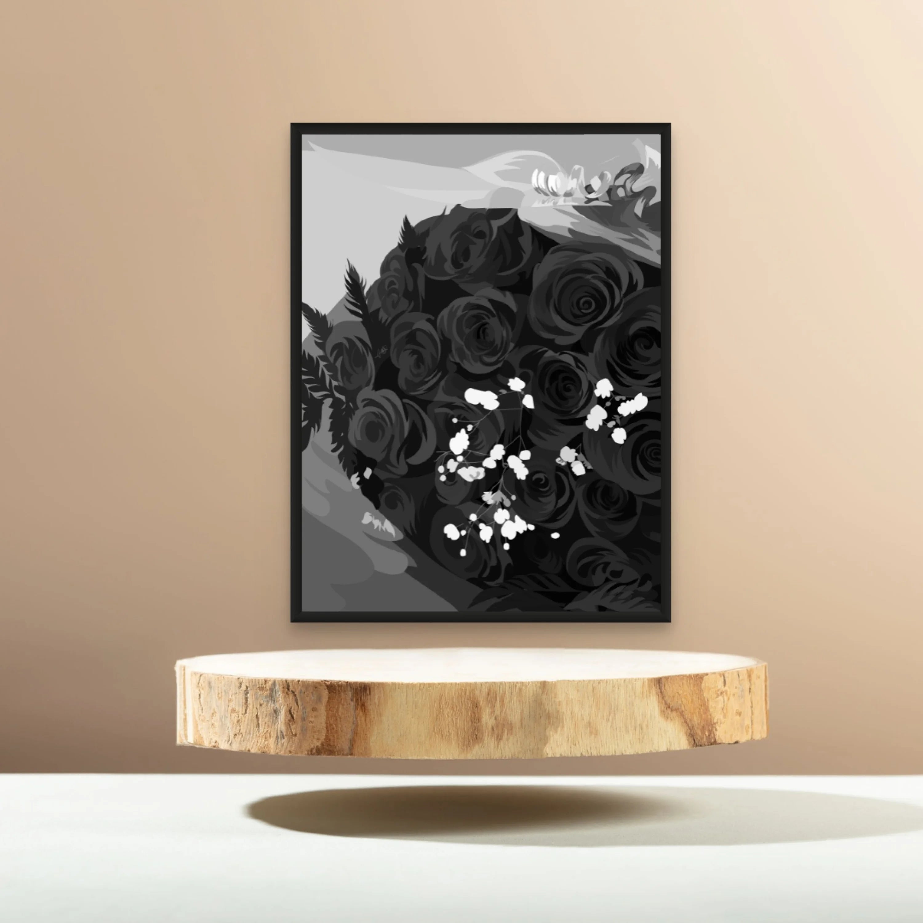 Red Roses B&W