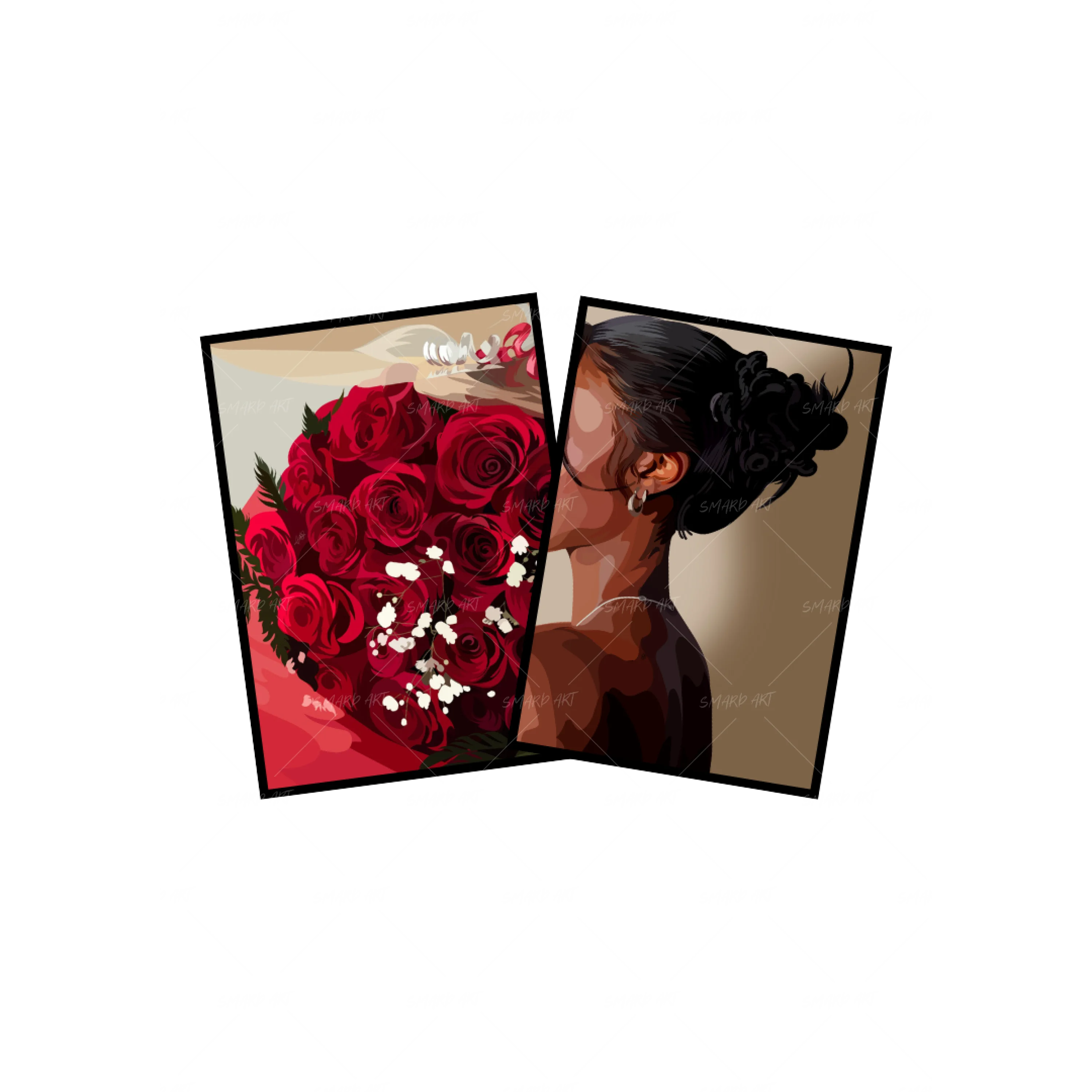 Art Print Bundle : Red Roses + Soft & Simple V