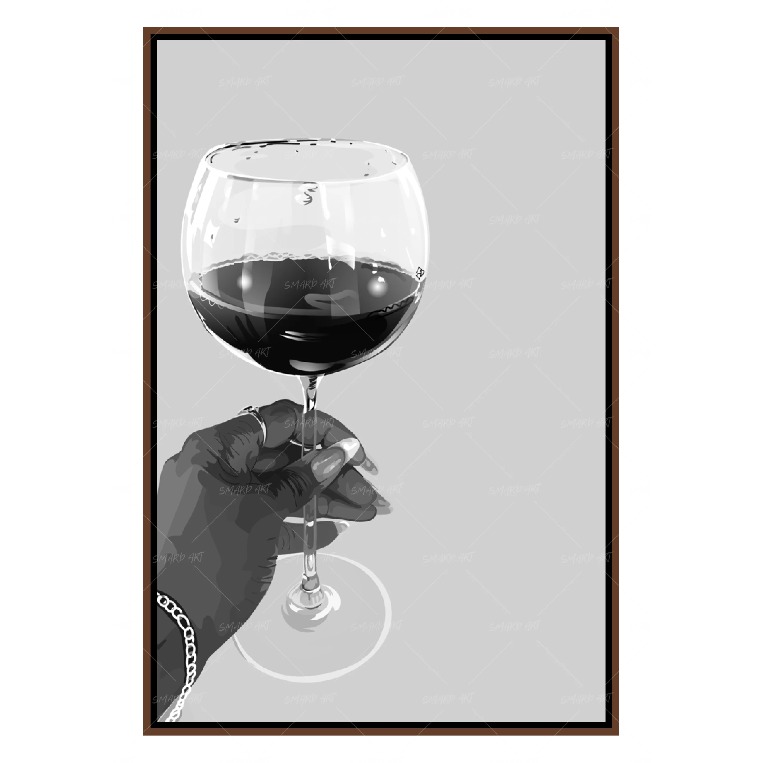 Red Wine (No Background) B&W-Smard