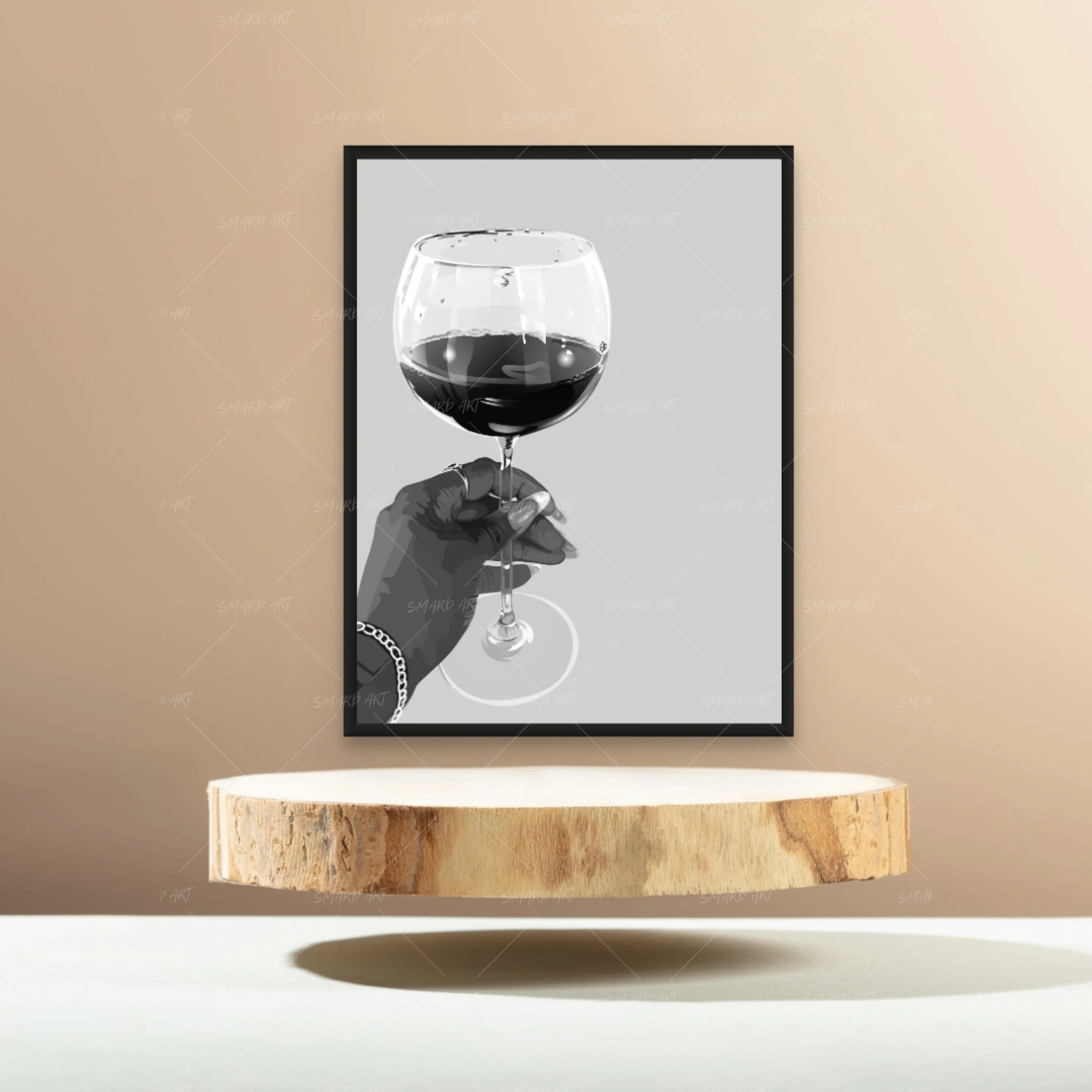 Red Wine (No Background) B&W-Smard