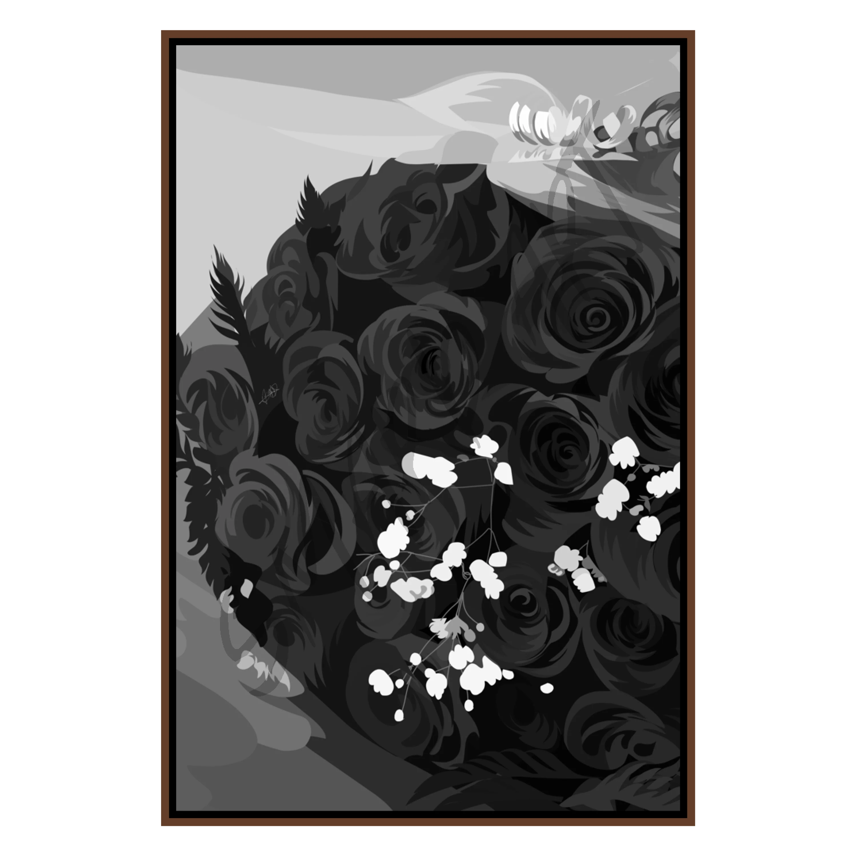 Red Roses B&W