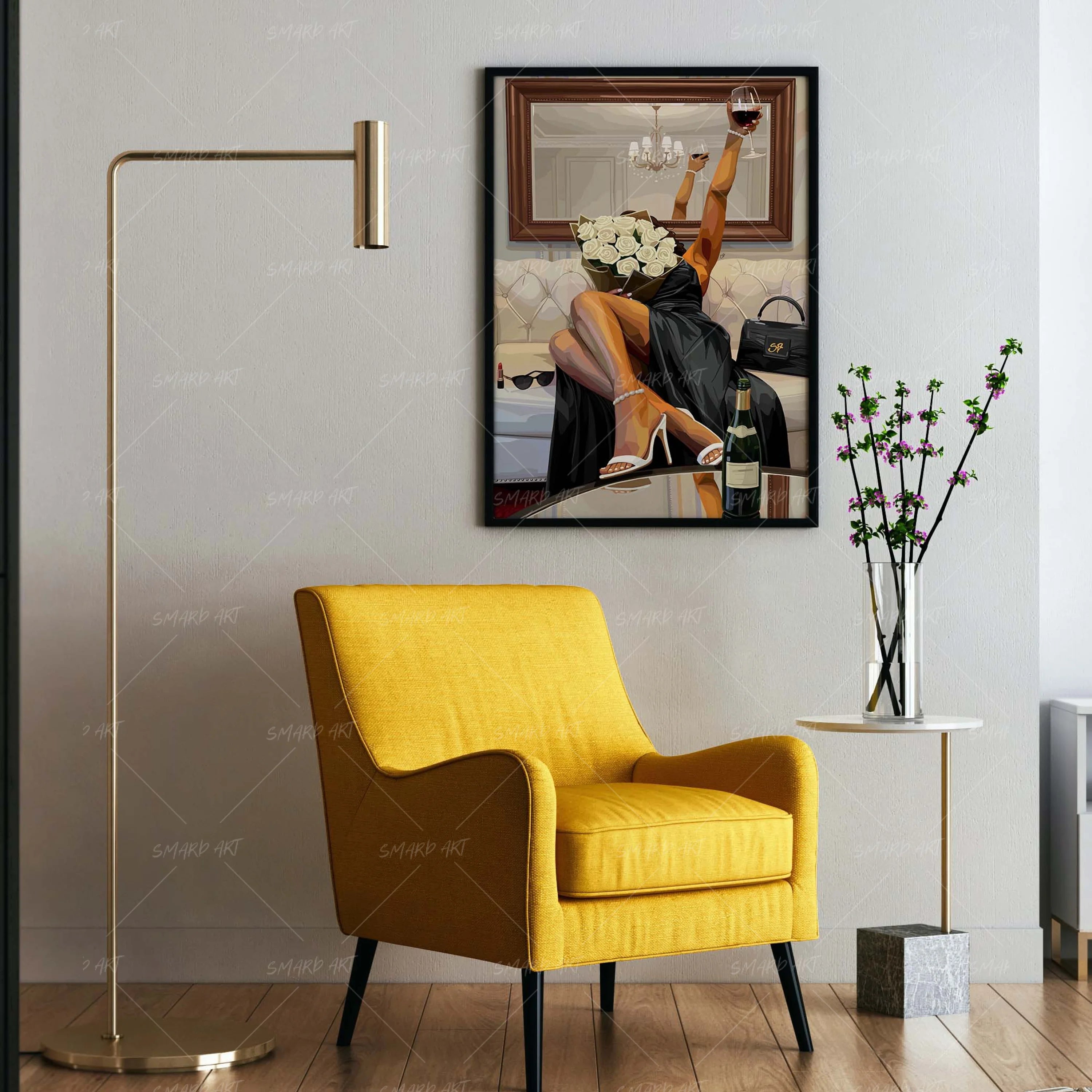 Romanticizing My Life-wall art print featuring decorative artistic design suitable for living rooms, offices, and schools by SmardArt. Elevate your space with Black wall art that speaks to culture, identity, and creativity. At Smard, we celebrate artistry made with melanin, bringing powerful and inspiring designs to life.