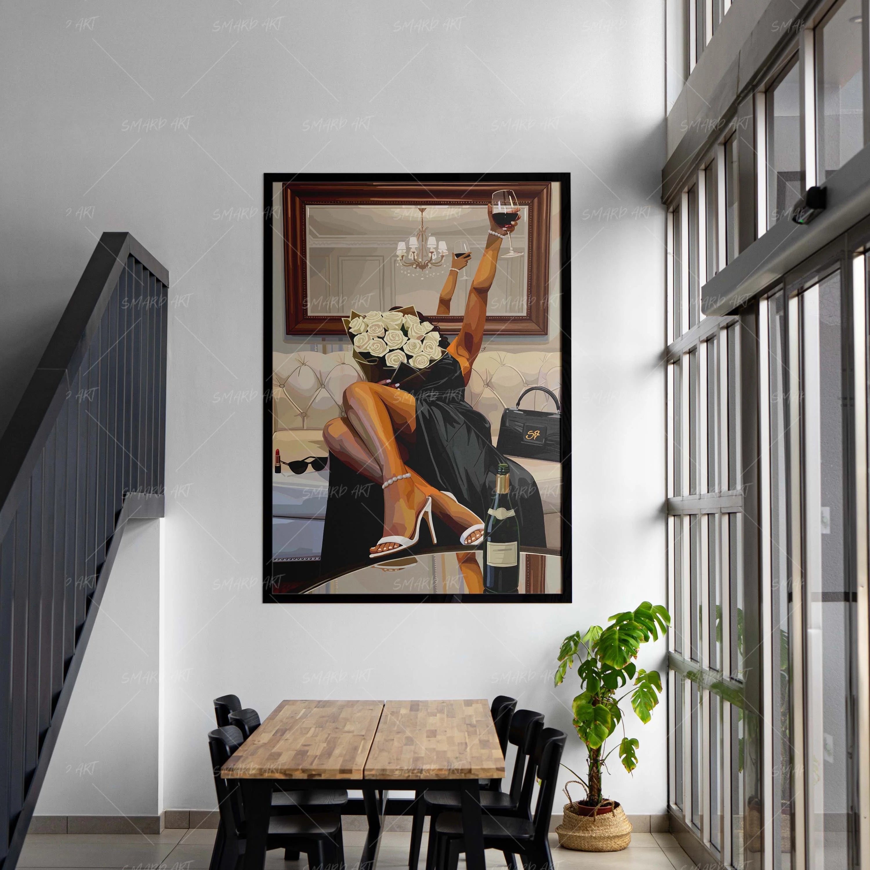 Romanticizing My Life-wall art print featuring decorative artistic design suitable for living rooms, offices, and schools by SmardArt. Elevate your space with Black wall art that speaks to culture, identity, and creativity. At Smard, we celebrate artistry made with melanin, bringing powerful and inspiring designs to life.