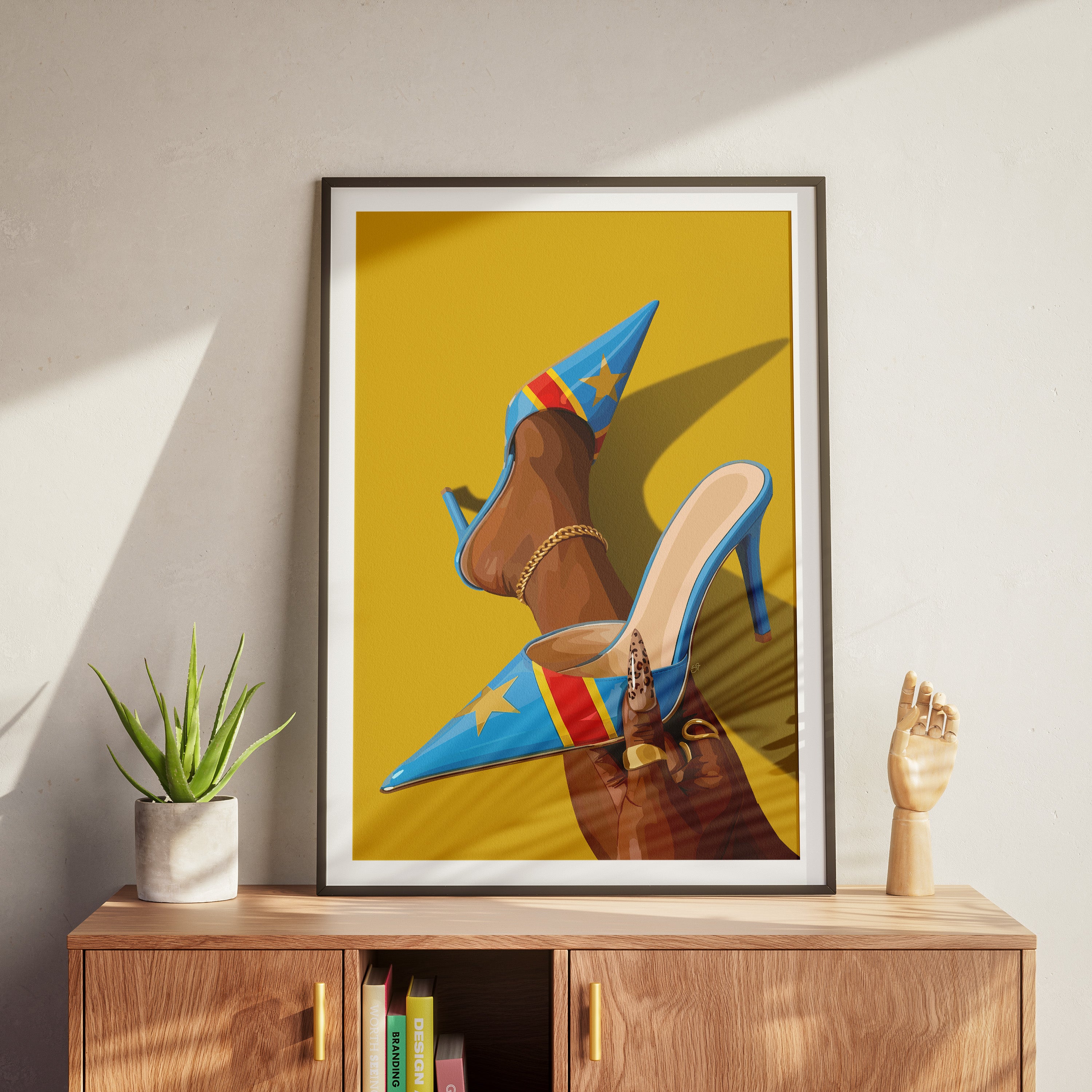 Sapeuse-wall art print featuring decorative artistic design suitable for living rooms, offices, and schools by SmardArt. Elevate your space with Black wall art that speaks to culture, identity, and creativity. At Smard, we celebrate artistry made with melanin, bringing powerful and inspiring designs to life.