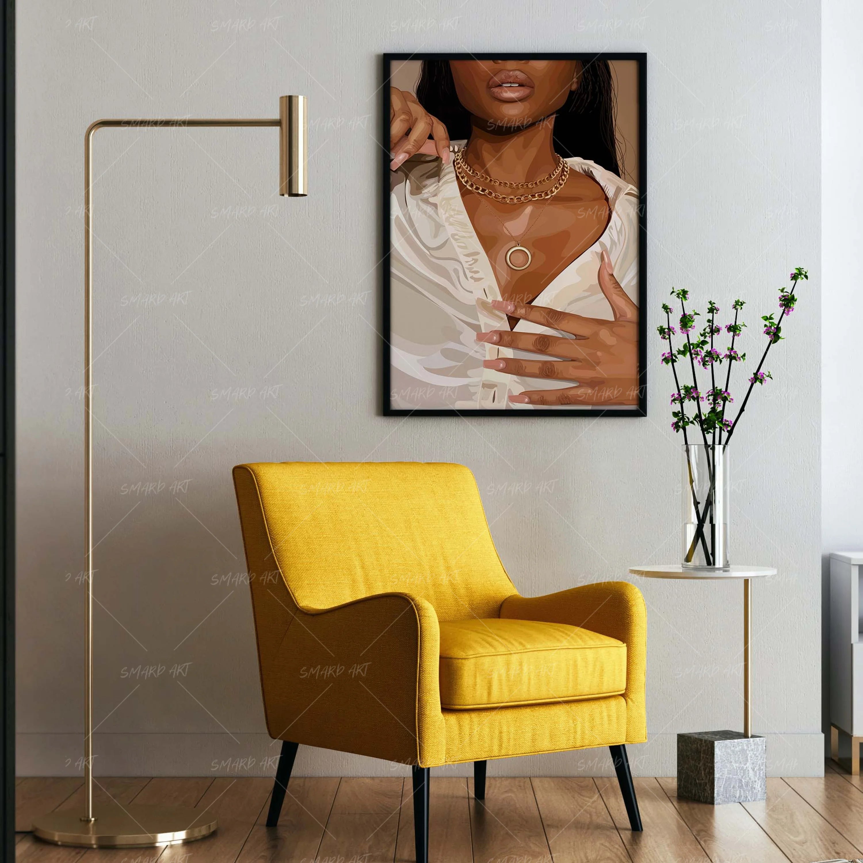 Satin Touch-wall art print featuring decorative artistic design suitable for living rooms, offices, and schools by SmardArt. Elevate your space with Black wall art that speaks to culture, identity, and creativity. At Smard, we celebrate artistry made with melanin, bringing powerful and inspiring designs to life.