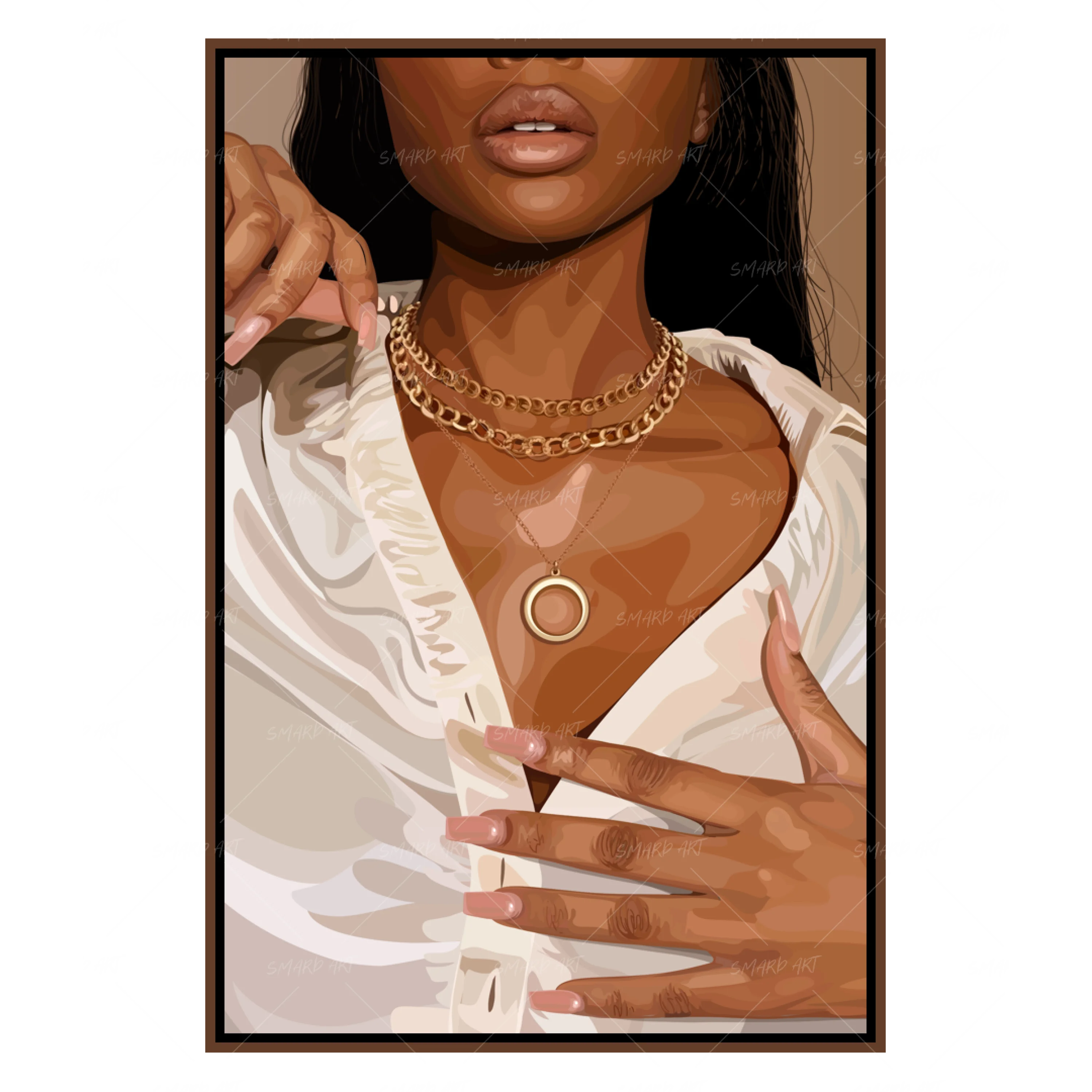 Satin Touch-wall art print featuring decorative artistic design suitable for living rooms, offices, and schools by SmardArt. Elevate your space with Black wall art that speaks to culture, identity, and creativity. At Smard, we celebrate artistry made with melanin, bringing powerful and inspiring designs to life.