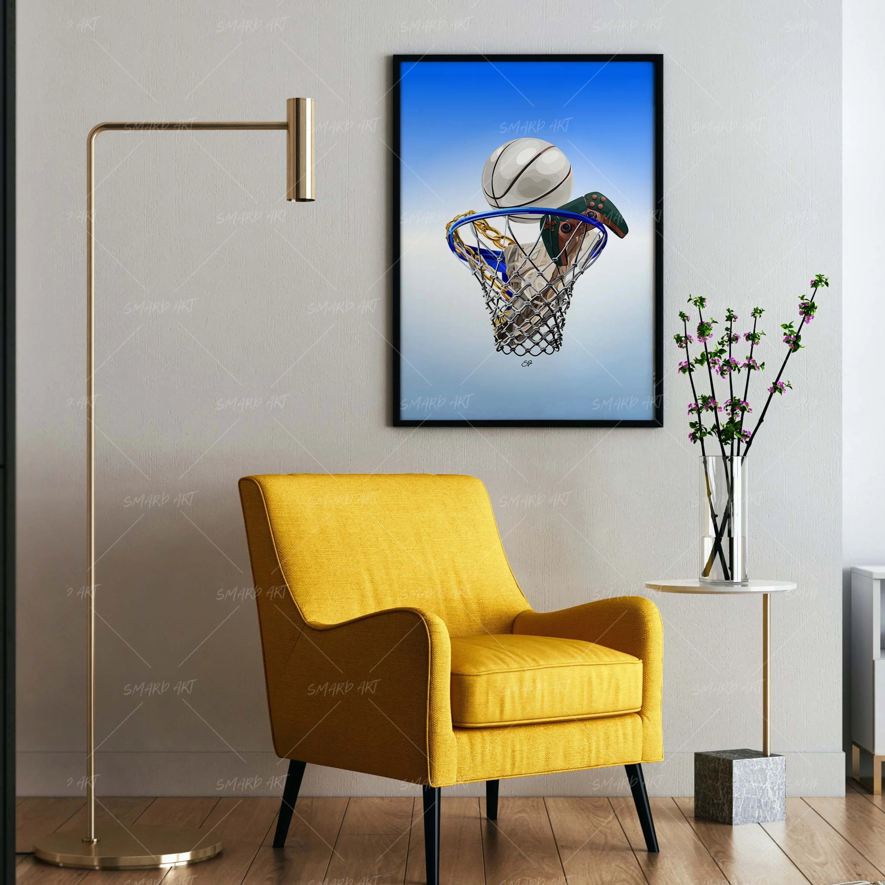 Scored In Style-wall art print featuring decorative artistic design suitable for living rooms, offices, and schools by SmardArt. Elevate your space with Black wall art that speaks to culture, identity, and creativity. At Smard, we celebrate artistry made with melanin, bringing powerful and inspiring designs to life.