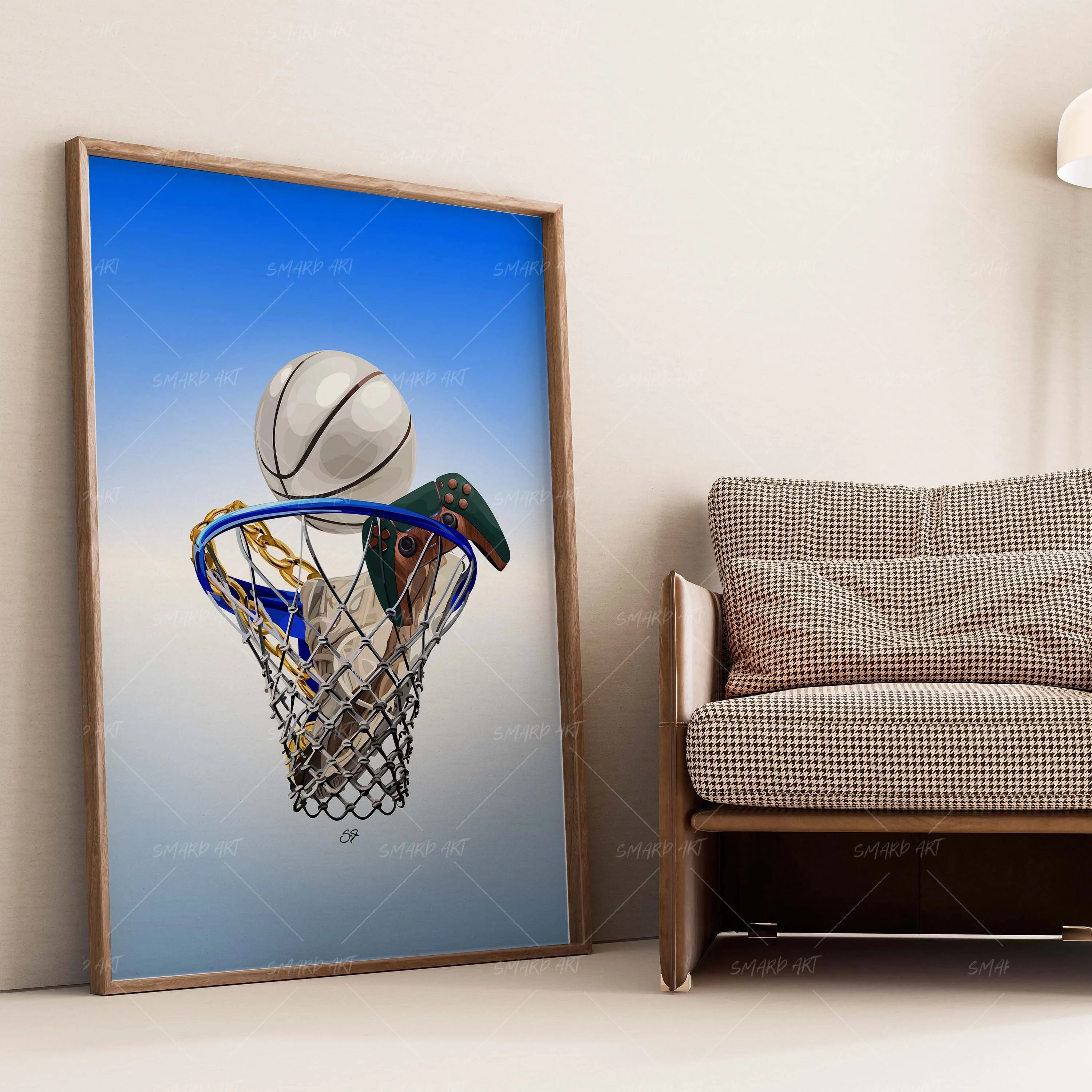 Scored In Style-wall art print featuring decorative artistic design suitable for living rooms, offices, and schools by SmardArt. Elevate your space with Black wall art that speaks to culture, identity, and creativity. At Smard, we celebrate artistry made with melanin, bringing powerful and inspiring designs to life.