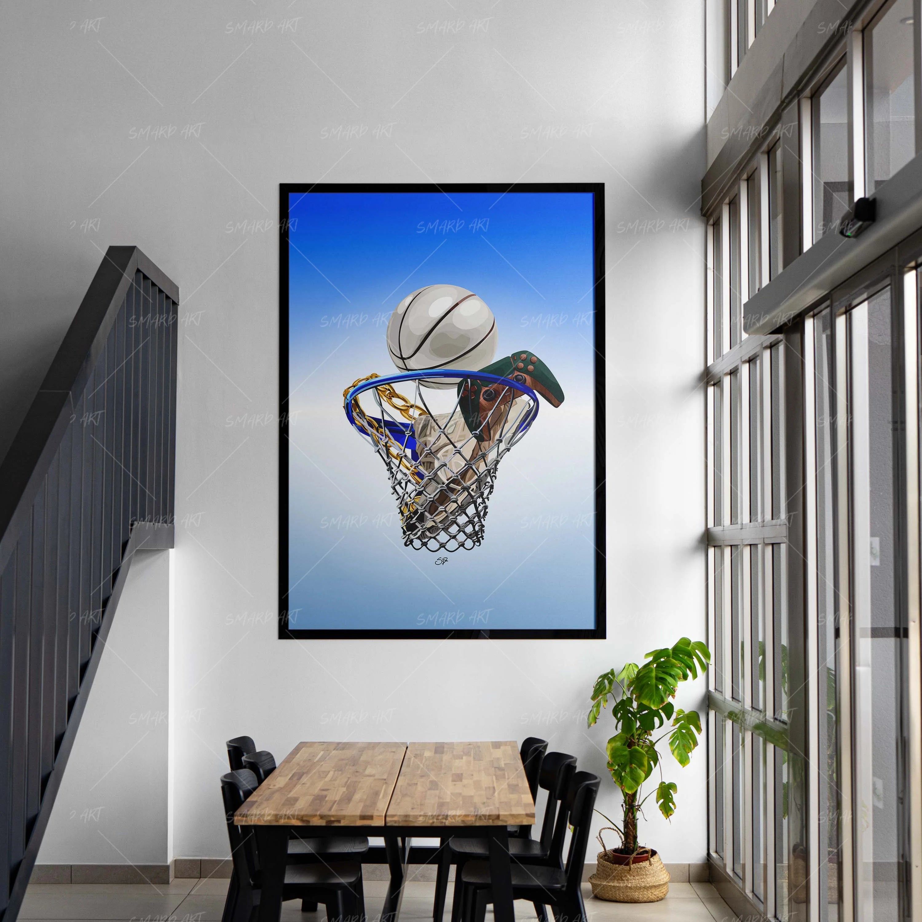 Scored In Style-wall art print featuring decorative artistic design suitable for living rooms, offices, and schools by SmardArt. Elevate your space with Black wall art that speaks to culture, identity, and creativity. At Smard, we celebrate artistry made with melanin, bringing powerful and inspiring designs to life.