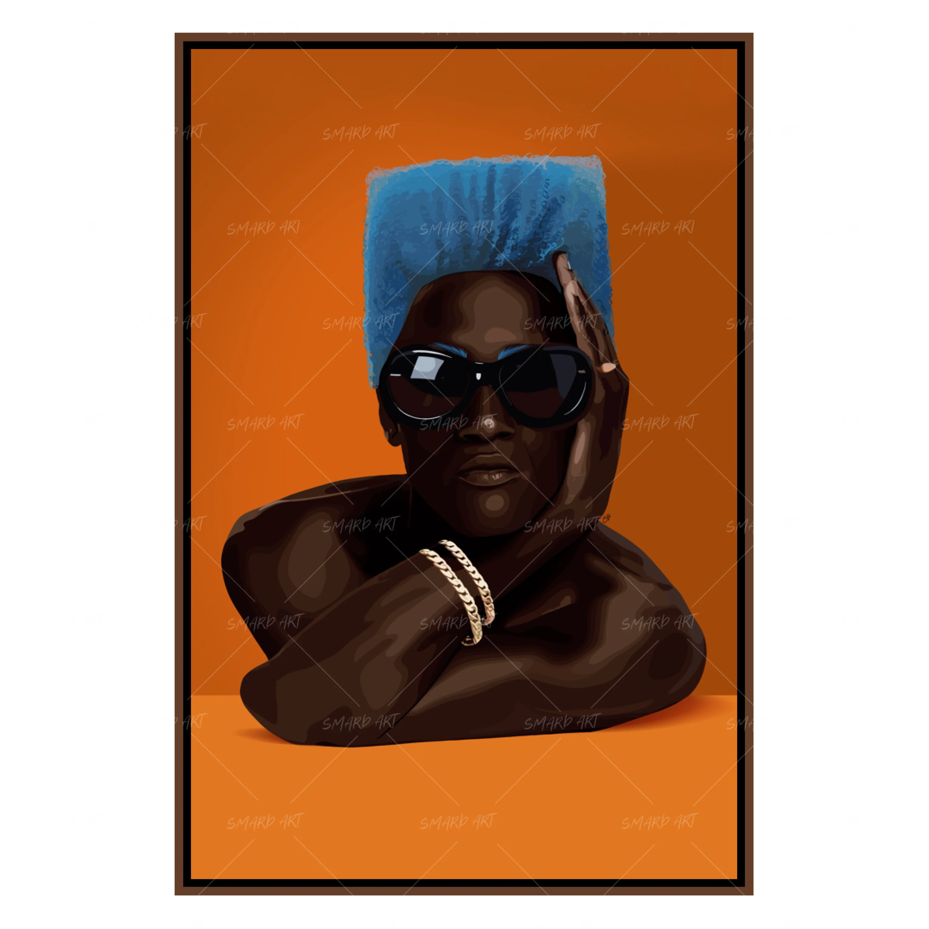 Shadow Monarch-wall art print featuring decorative artistic design suitable for living rooms, offices, and schools by SmardArt. Elevate your space with Black wall art that speaks to culture, identity, and creativity. At Smard, we celebrate artistry made with melanin, bringing powerful and inspiring designs to life.