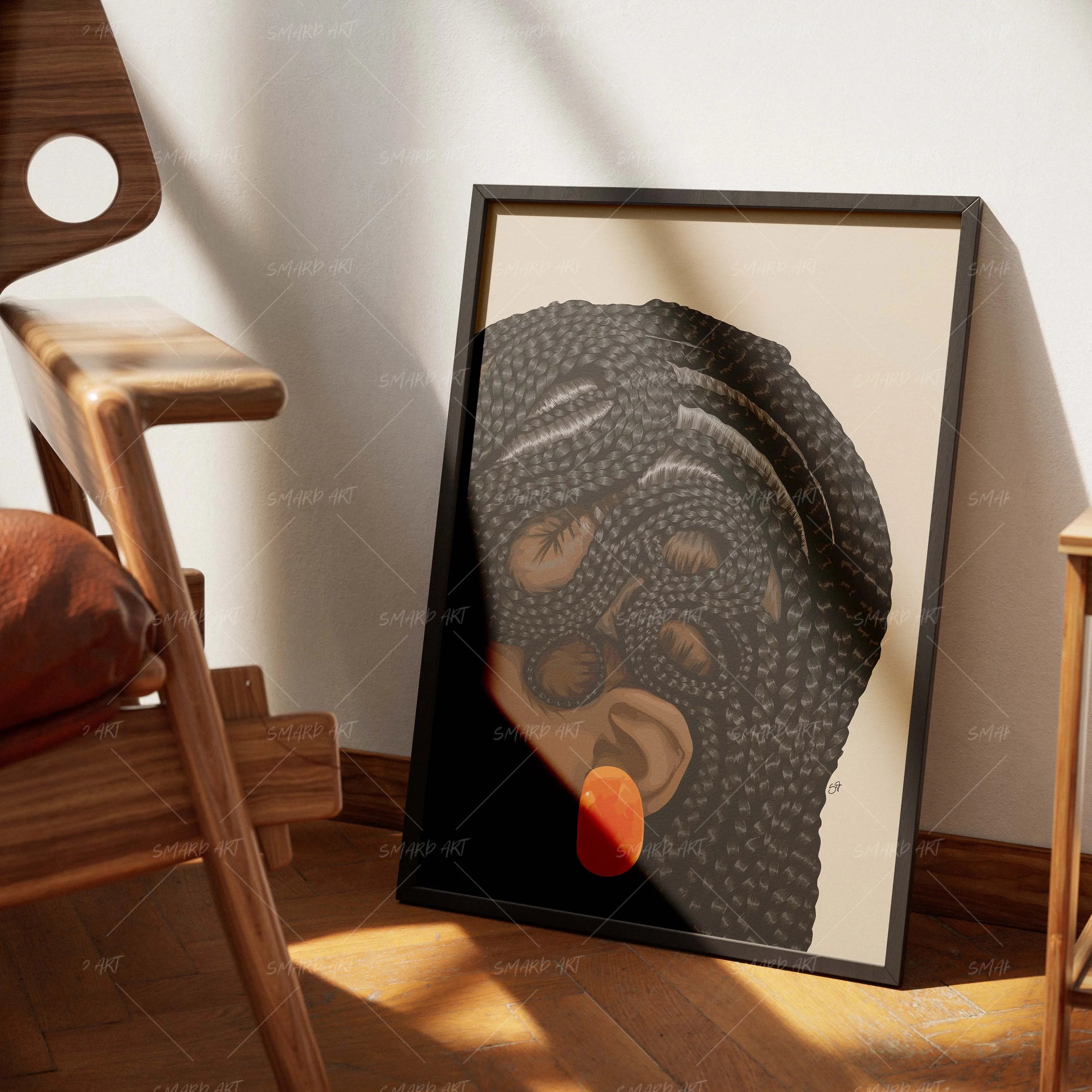 Shape Shift-wall art print featuring decorative artistic design suitable for living rooms, offices, and schools by SmardArt. Elevate your space with Black wall art that speaks to culture, identity, and creativity. At Smard, we celebrate artistry made with melanin, bringing powerful and inspiring designs to life.