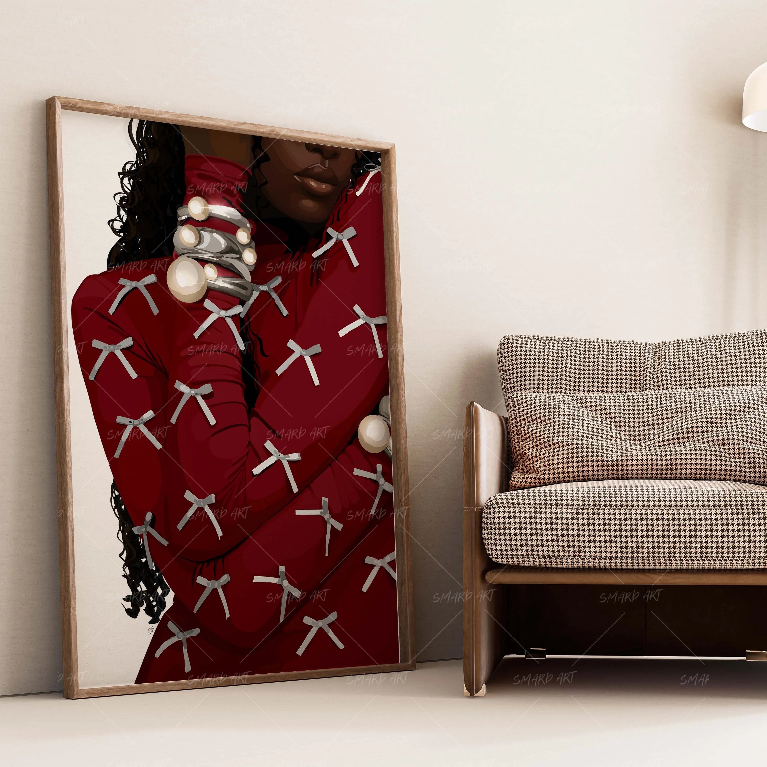 She's The Present-wall art print featuring decorative artistic design suitable for living rooms, offices, and schools by SmardArt. Elevate your space with Black wall art that speaks to culture, identity, and creativity. At Smard, we celebrate artistry made with melanin, bringing powerful and inspiring designs to life.