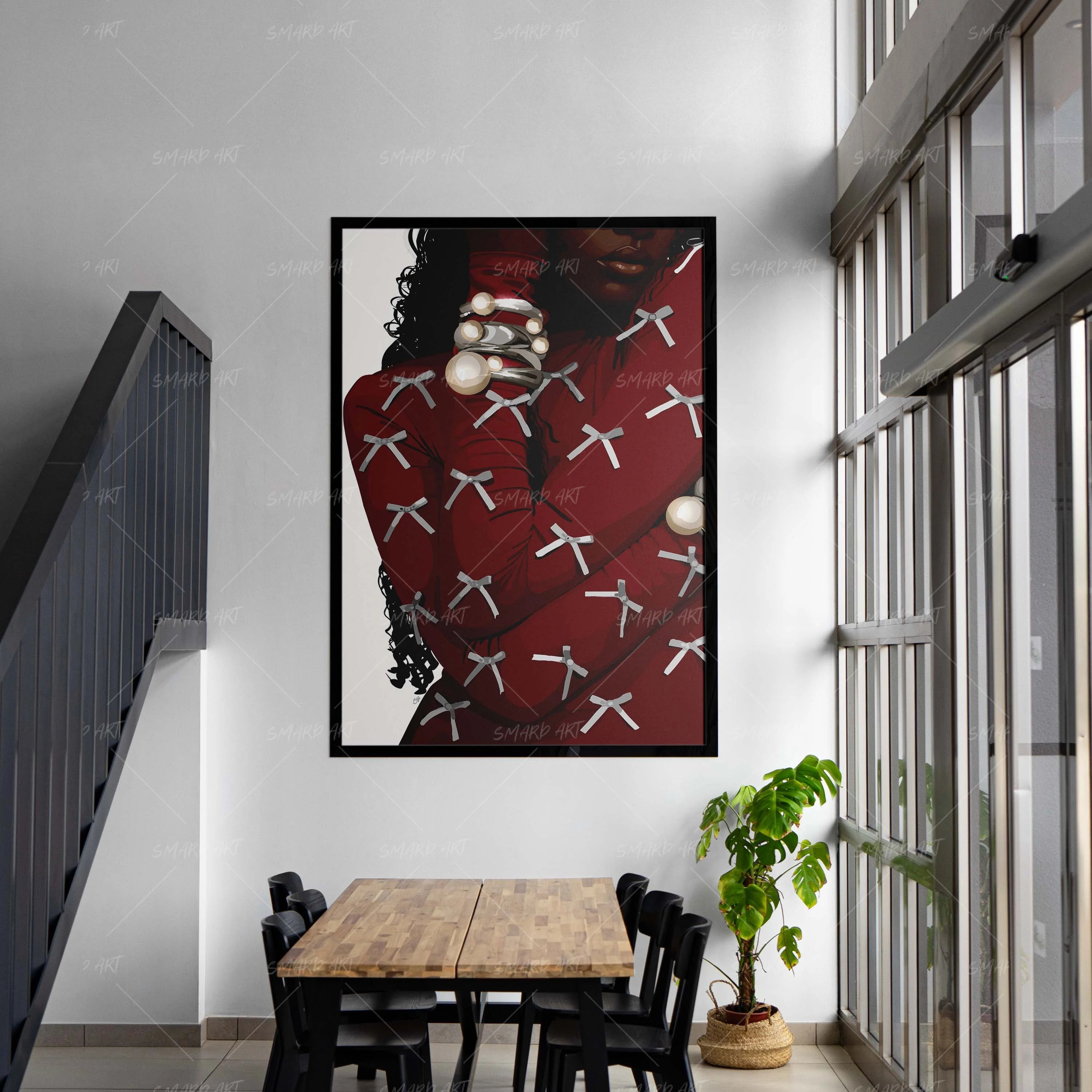 She's The Present-wall art print featuring decorative artistic design suitable for living rooms, offices, and schools by SmardArt. Elevate your space with Black wall art that speaks to culture, identity, and creativity. At Smard, we celebrate artistry made with melanin, bringing powerful and inspiring designs to life.