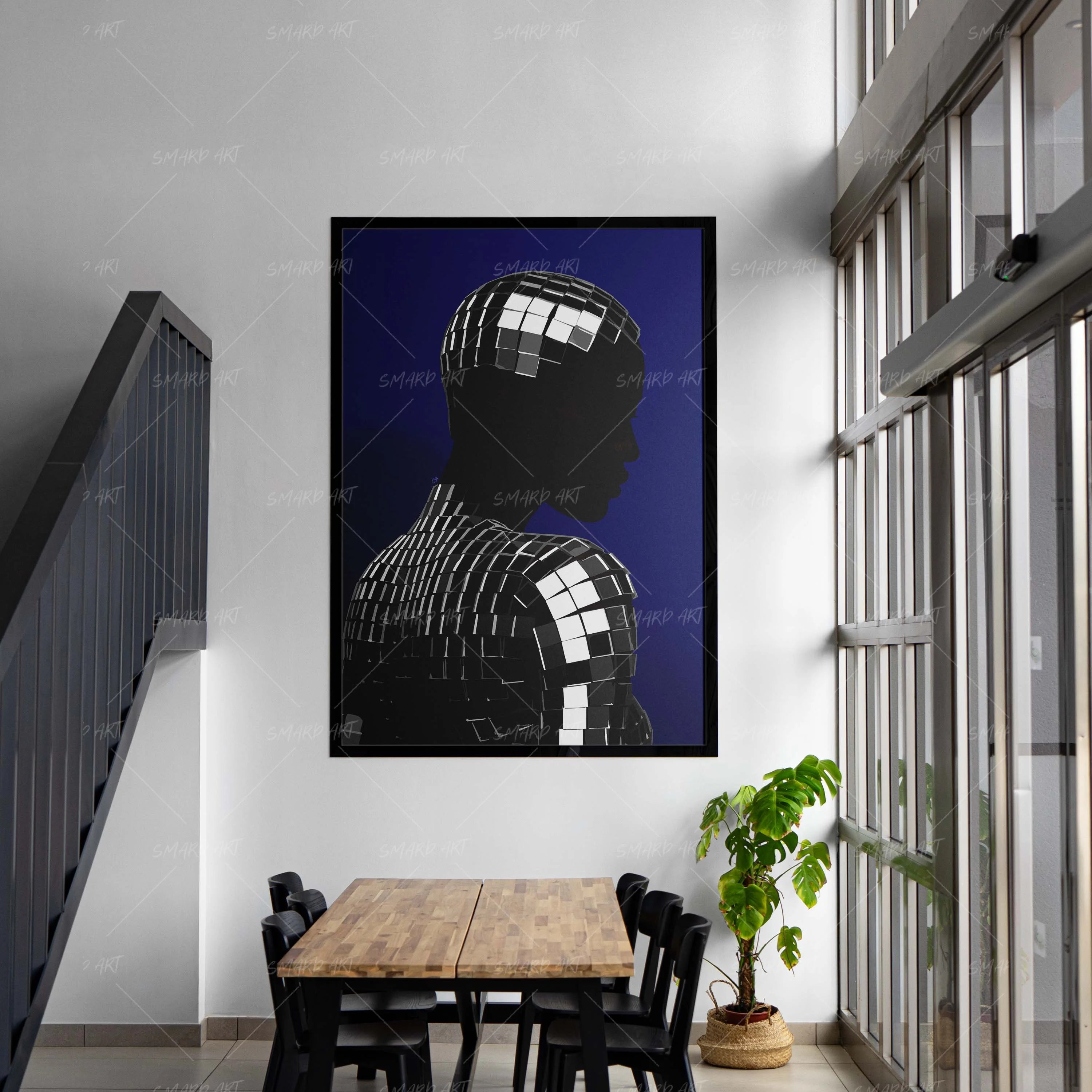 She Who Reflects-wall art print featuring decorative artistic design suitable for living rooms, offices, and schools by SmardArt. Elevate your space with Black wall art that speaks to culture, identity, and creativity. At Smard, we celebrate artistry made with melanin, bringing powerful and inspiring designs to life.