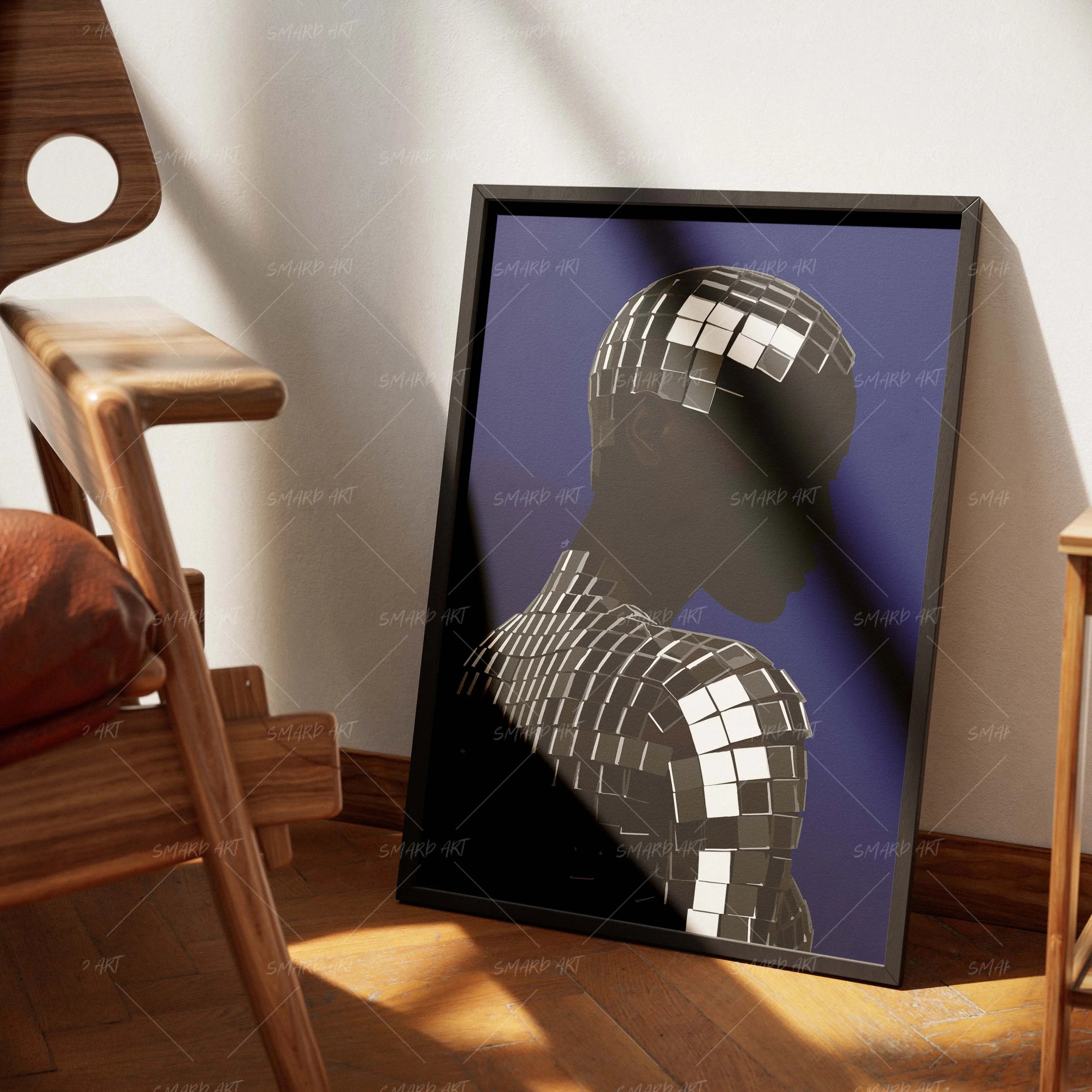 She Who Reflects-wall art print featuring decorative artistic design suitable for living rooms, offices, and schools by SmardArt. Elevate your space with Black wall art that speaks to culture, identity, and creativity. At Smard, we celebrate artistry made with melanin, bringing powerful and inspiring designs to life.