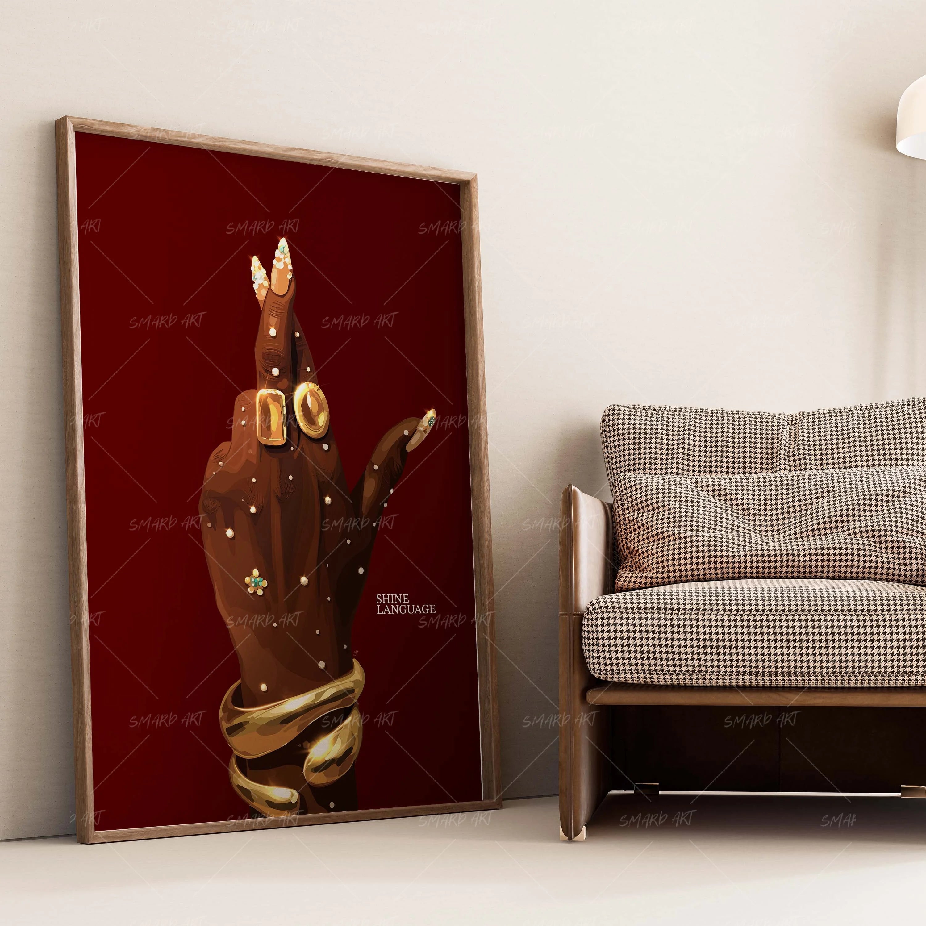 Shine Language-wall art print featuring decorative artistic design suitable for living rooms, offices, and schools by SmardArt. Elevate your space with Black wall art that speaks to culture, identity, and creativity. At Smard, we celebrate artistry made with melanin, bringing powerful and inspiring designs to life.