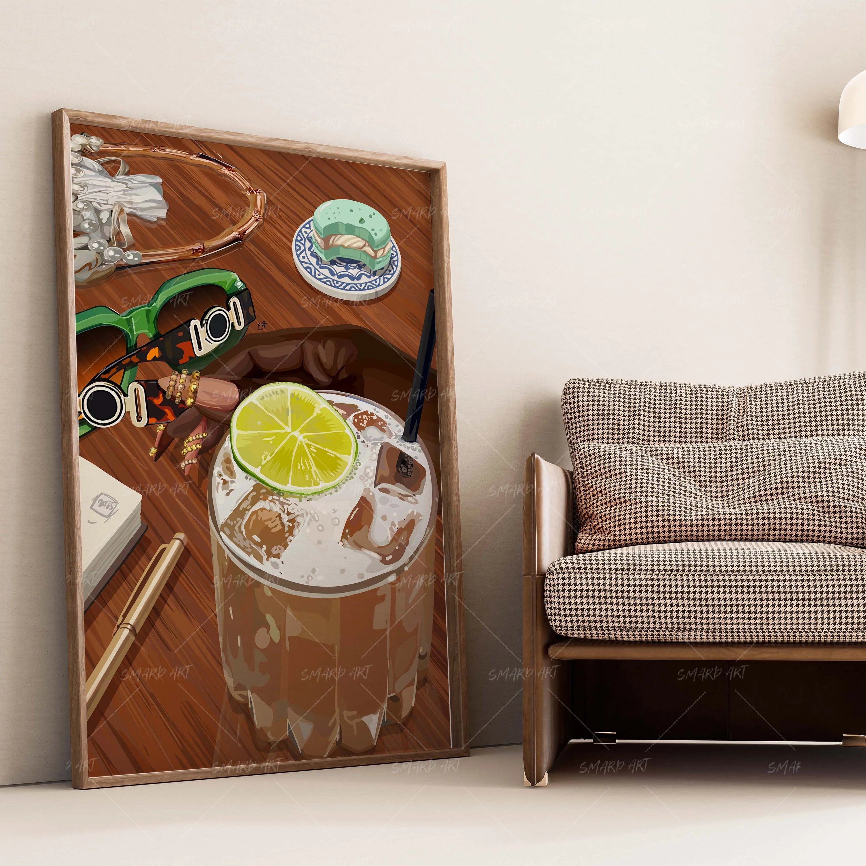 Sip & Sit-wall art print featuring decorative artistic design suitable for living rooms, offices, and schools by SmardArt. Elevate your space with Black wall art that speaks to culture, identity, and creativity. At Smard, we celebrate artistry made with melanin, bringing powerful and inspiring designs to life.