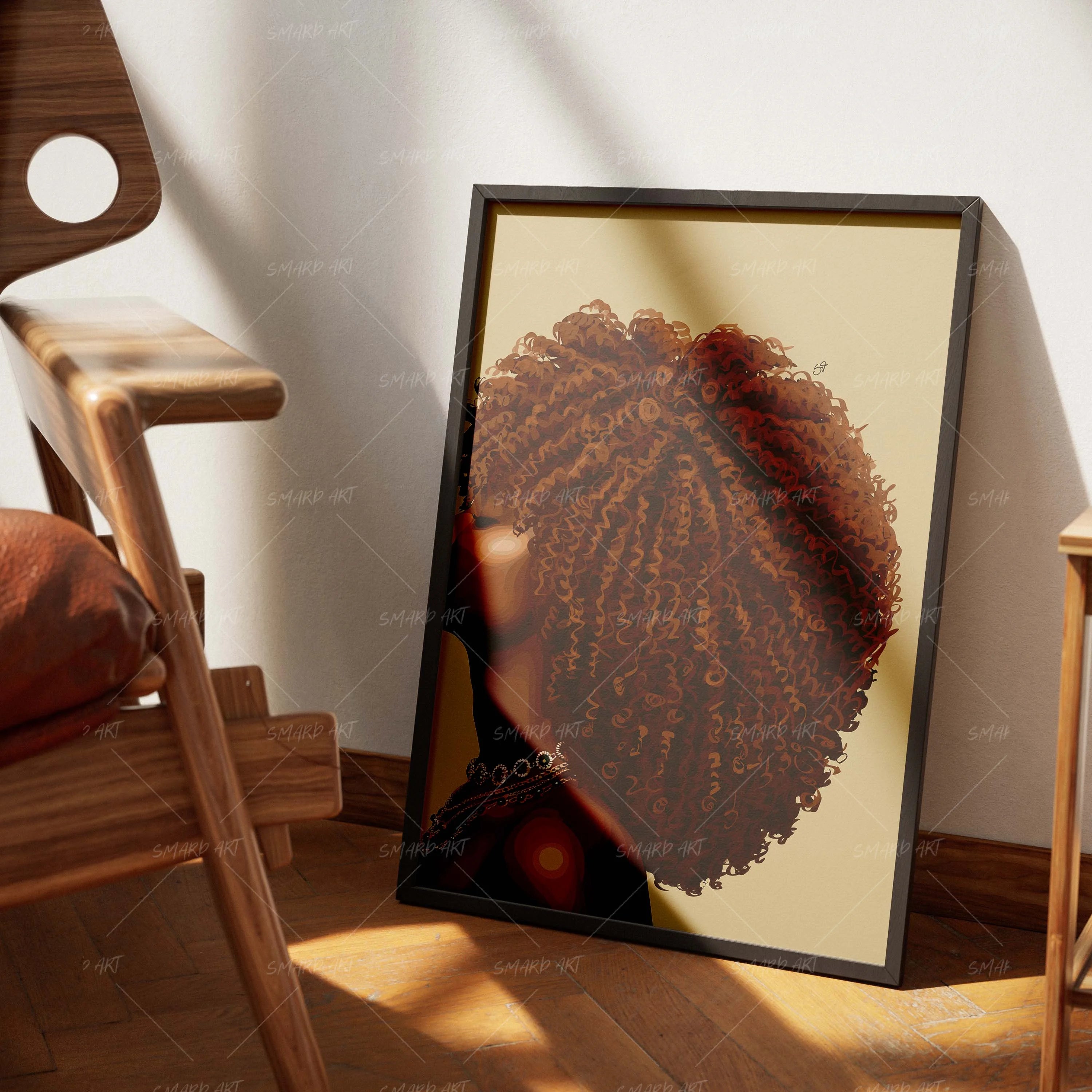 Sky High Strands-wall art print featuring decorative artistic design suitable for living rooms, offices, and schools by SmardArt. Elevate your space with Black wall art that speaks to culture, identity, and creativity. At Smard, we celebrate artistry made with melanin, bringing powerful and inspiring designs to life.