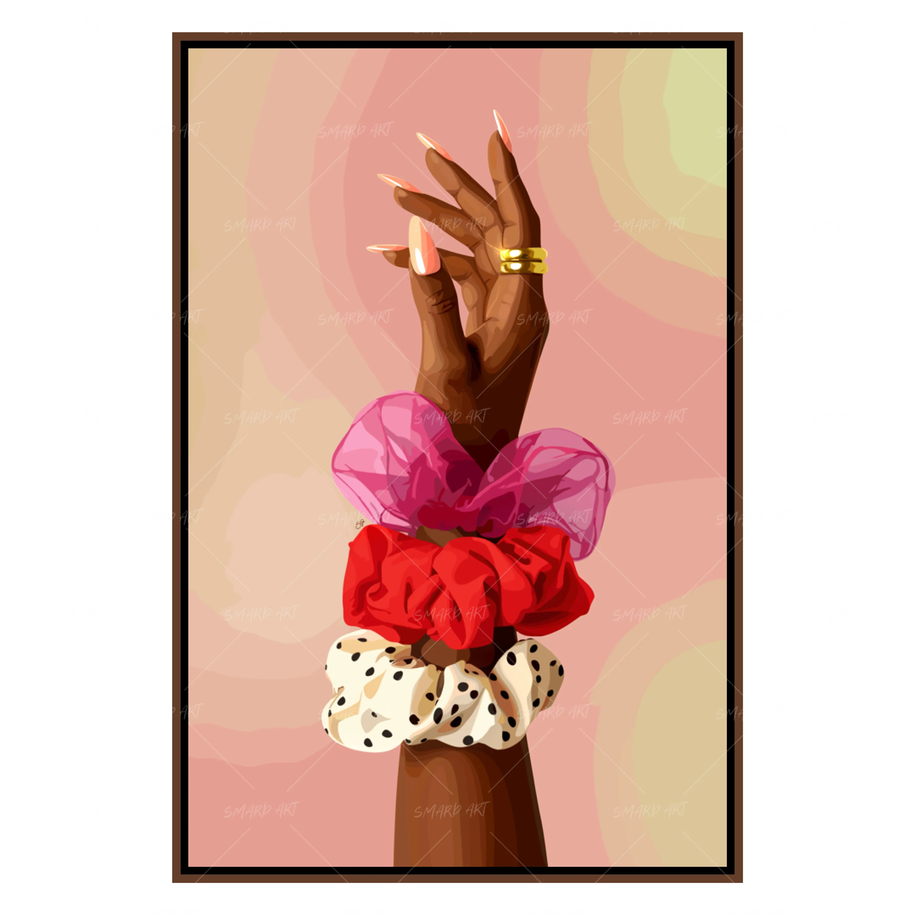 Stacked Softness-wall art print featuring decorative artistic design suitable for living rooms, offices, and schools by SmardArt. Elevate your space with Black wall art that speaks to culture, identity, and creativity. At Smard, we celebrate artistry made with melanin, bringing powerful and inspiring designs to life.