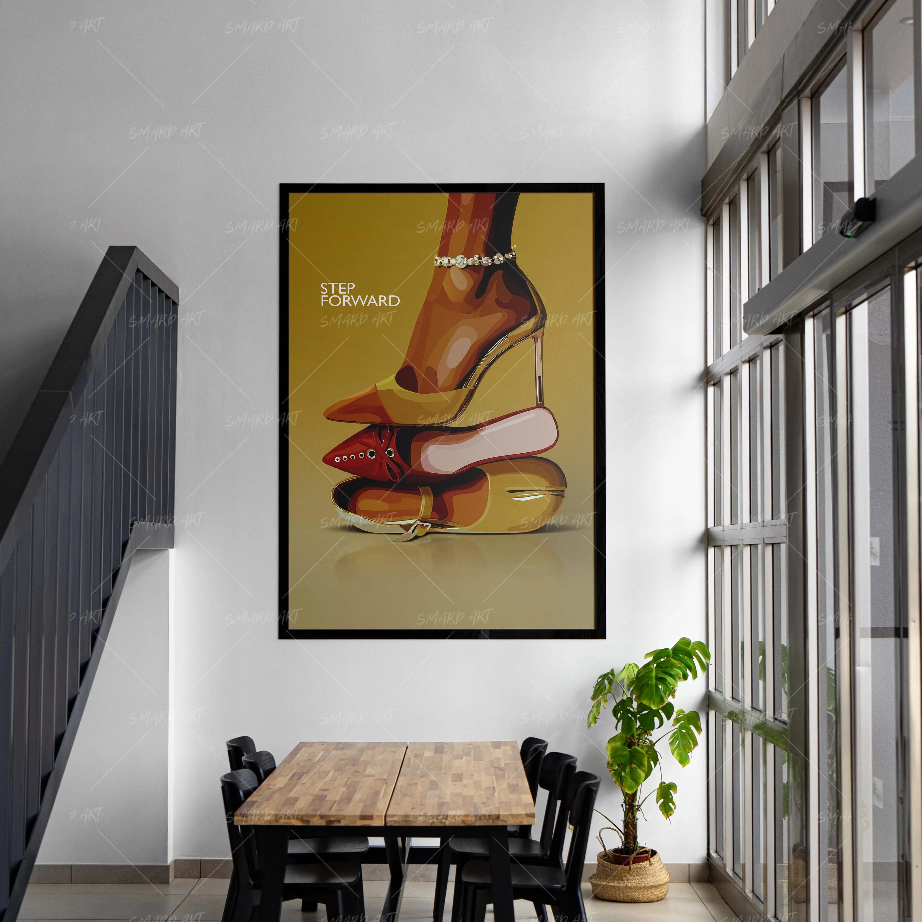 Step Forward-wall art print featuring decorative artistic design suitable for living rooms, offices, and schools by SmardArt. Elevate your space with Black wall art that speaks to culture, identity, and creativity. At Smard, we celebrate artistry made with melanin, bringing powerful and inspiring designs to life.