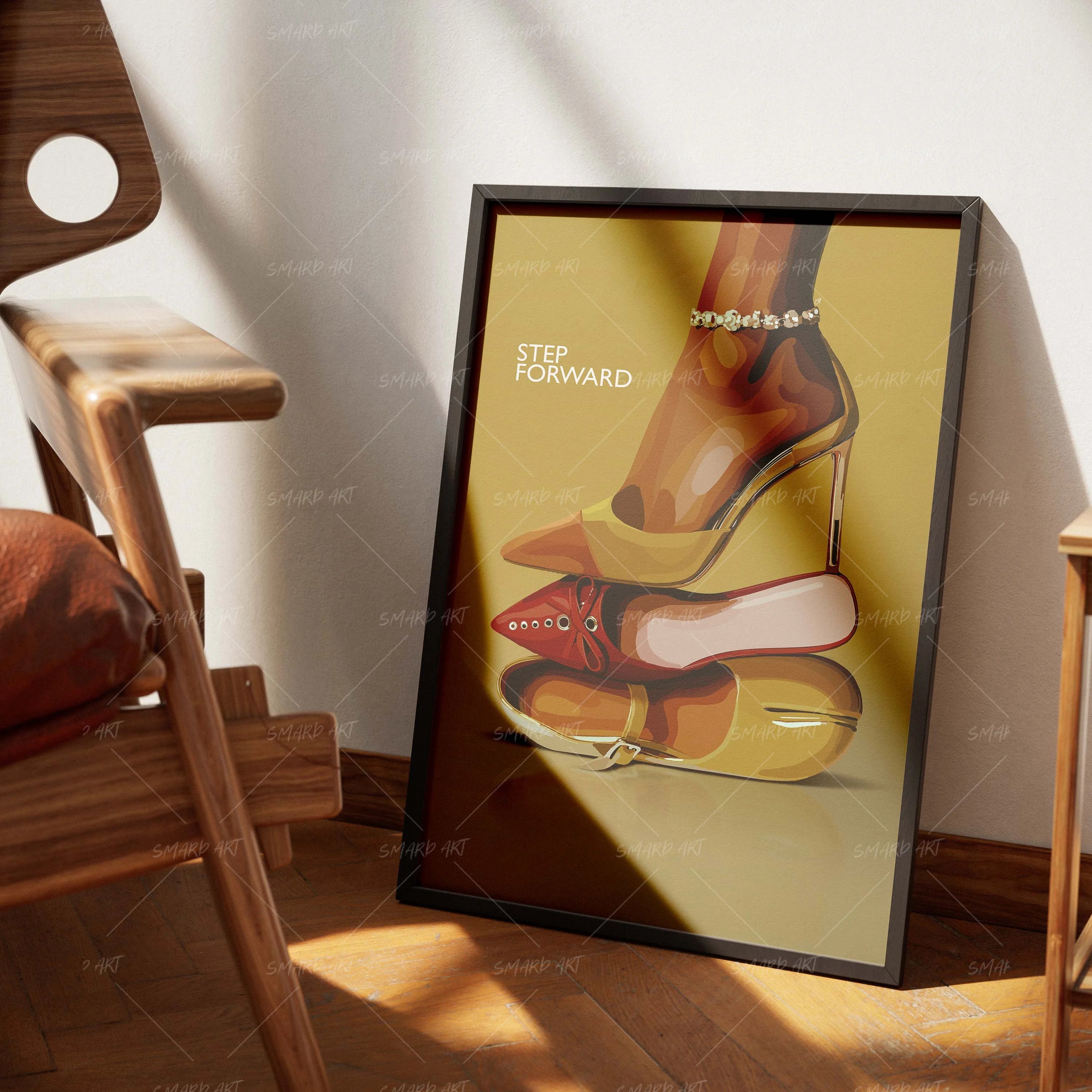 Step Forward-wall art print featuring decorative artistic design suitable for living rooms, offices, and schools by SmardArt. Elevate your space with Black wall art that speaks to culture, identity, and creativity. At Smard, we celebrate artistry made with melanin, bringing powerful and inspiring designs to life.