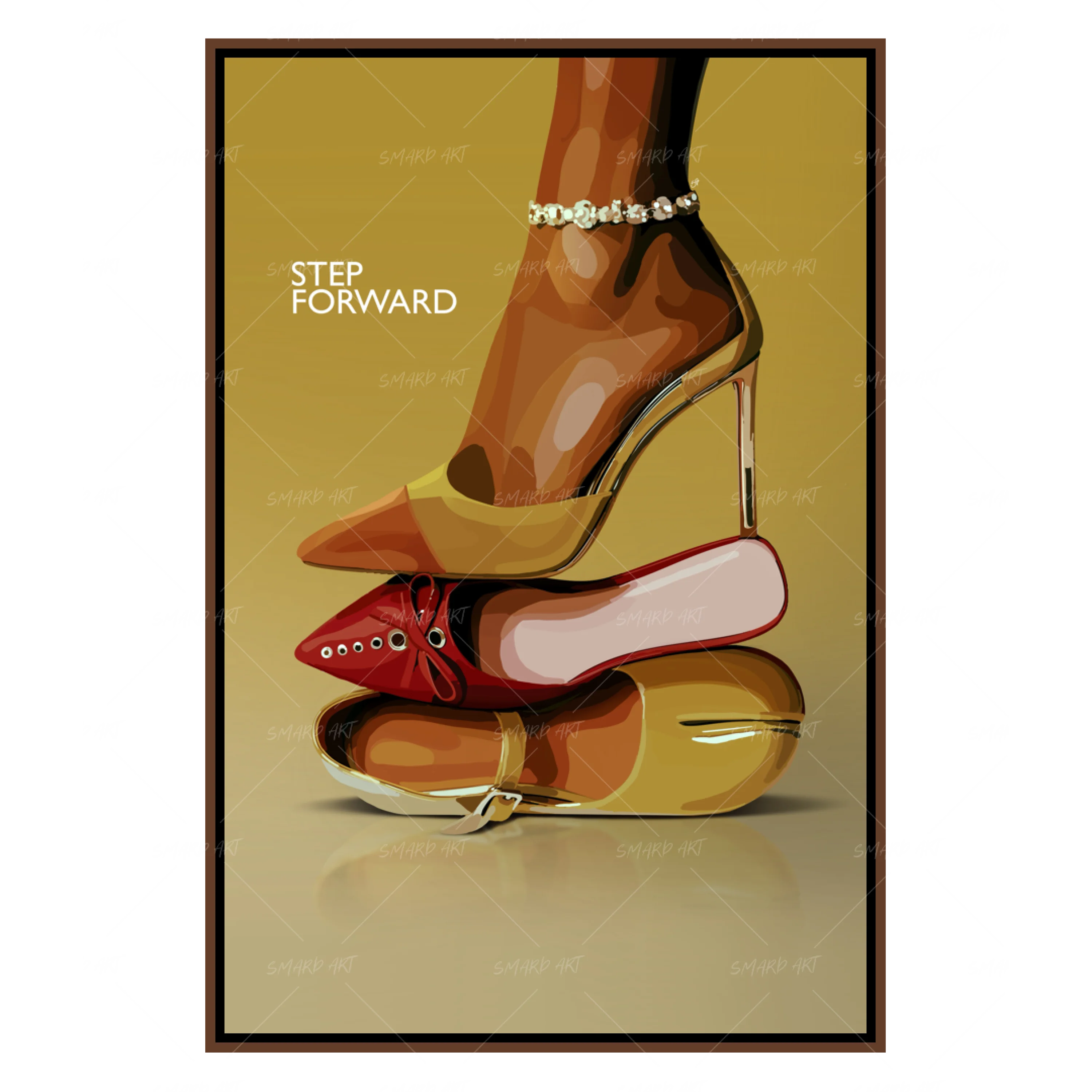 Step Forward-wall art print featuring decorative artistic design suitable for living rooms, offices, and schools by SmardArt. Elevate your space with Black wall art that speaks to culture, identity, and creativity. At Smard, we celebrate artistry made with melanin, bringing powerful and inspiring designs to life.