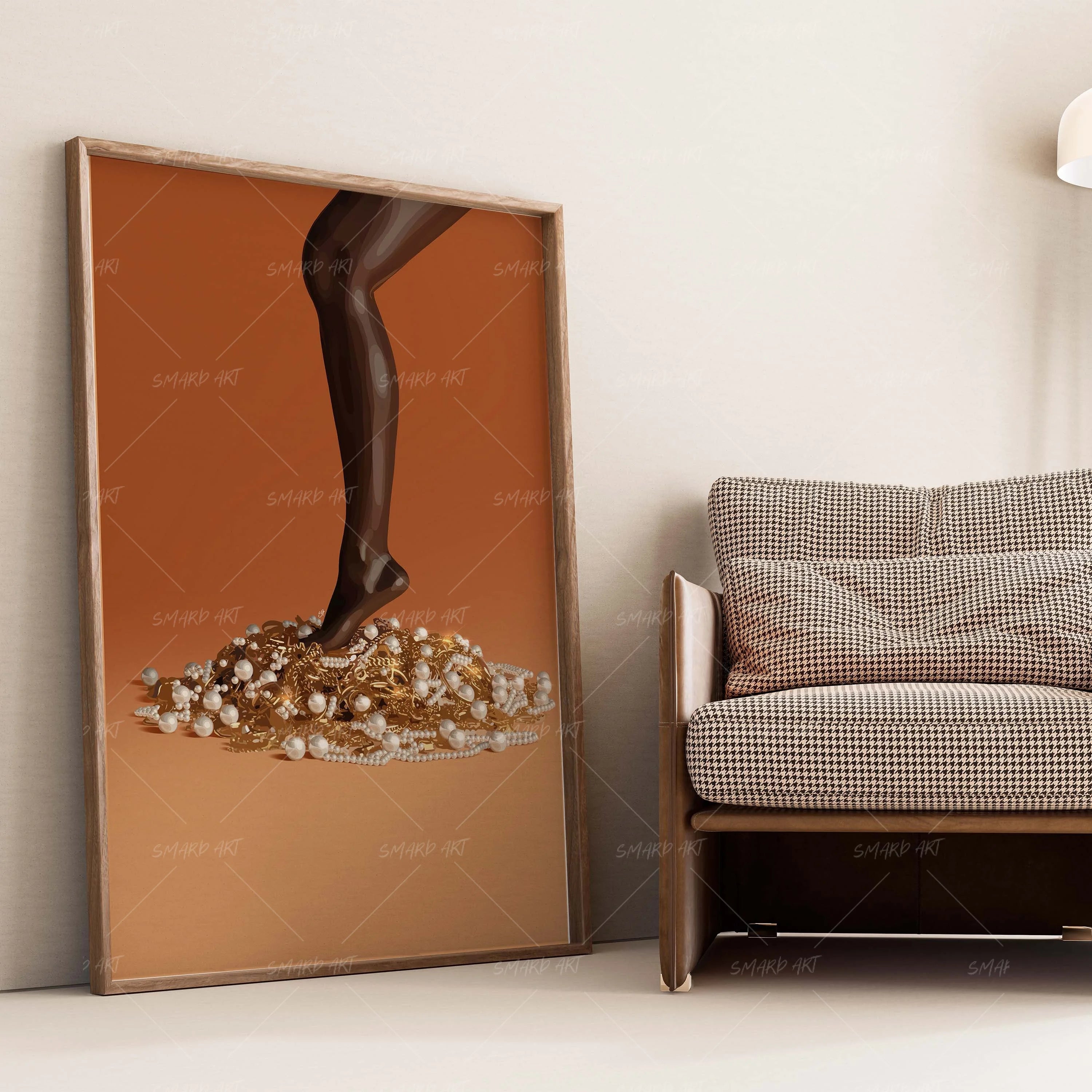 Step On Gold For Her-wall art print featuring decorative artistic design suitable for living rooms, offices, and schools by SmardArt. Elevate your space with Black wall art that speaks to culture, identity, and creativity. At Smard, we celebrate artistry made with melanin, bringing powerful and inspiring designs to life.