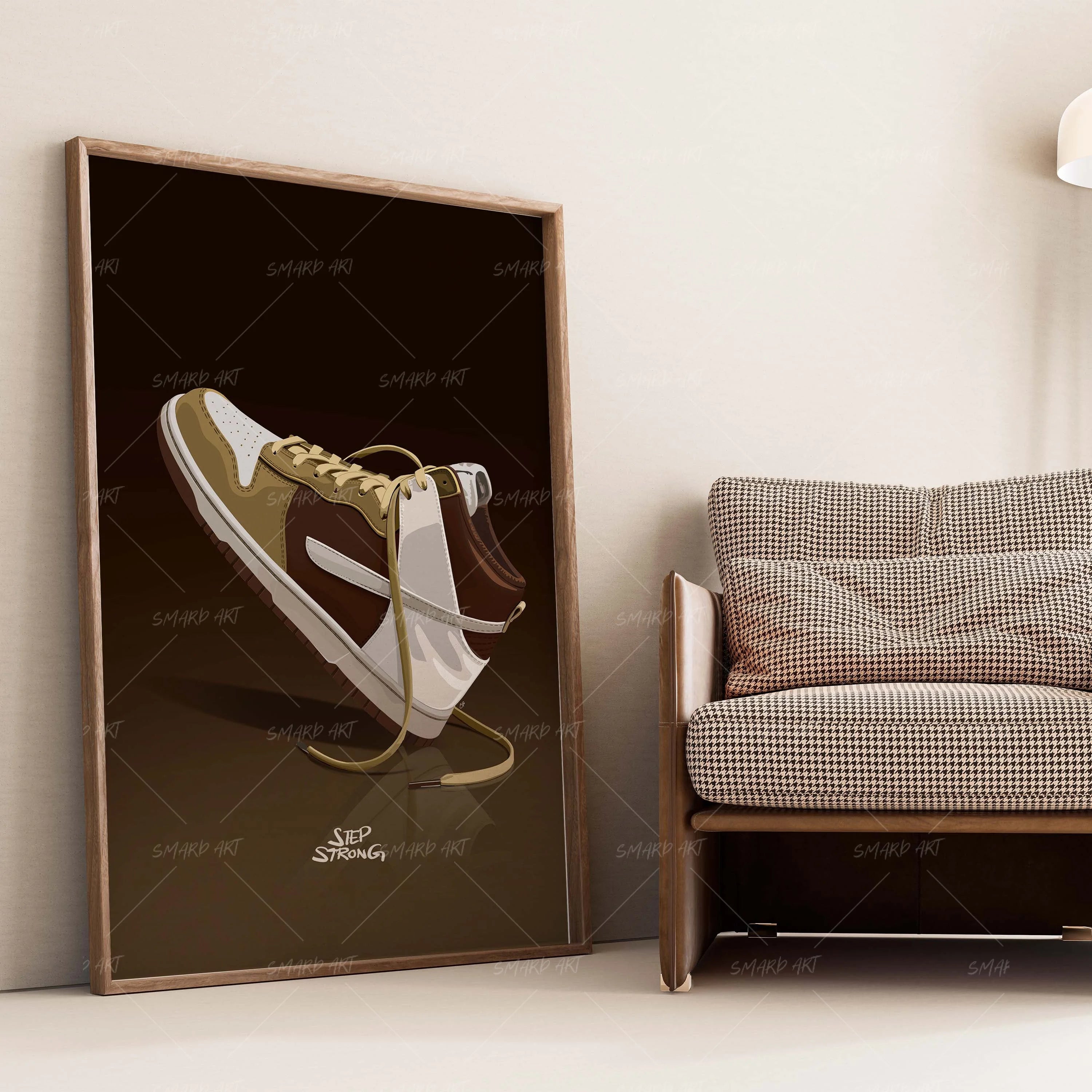 Step Strong-wall art print featuring decorative artistic design suitable for living rooms, offices, and schools by SmardArt. Elevate your space with Black wall art that speaks to culture, identity, and creativity. At Smard, we celebrate artistry made with melanin, bringing powerful and inspiring designs to life.