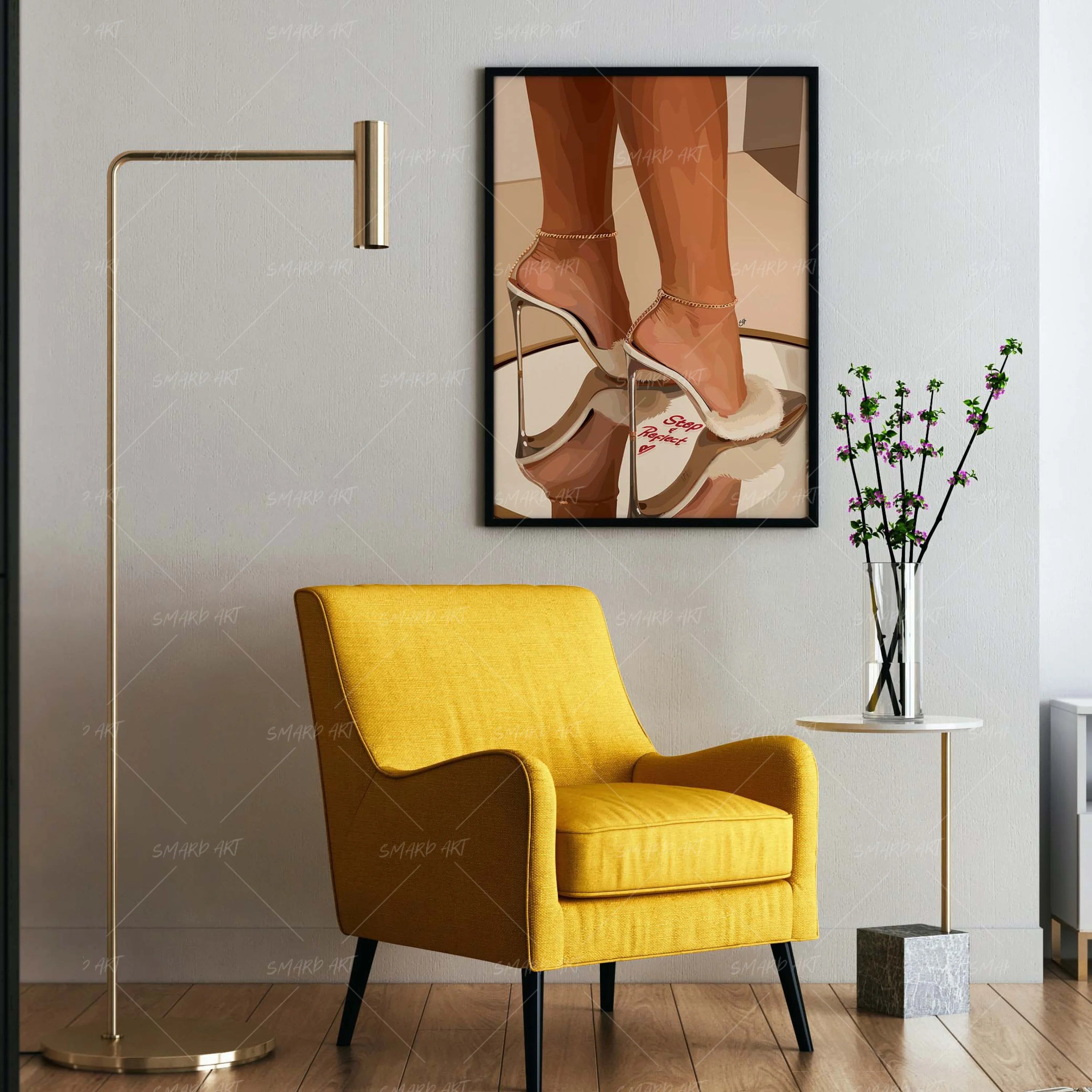 Step & Reflects-wall art print featuring decorative artistic design suitable for living rooms, offices, and schools by SmardArt. Elevate your space with Black wall art that speaks to culture, identity, and creativity. At Smard, we celebrate artistry made with melanin, bringing powerful and inspiring designs to life.