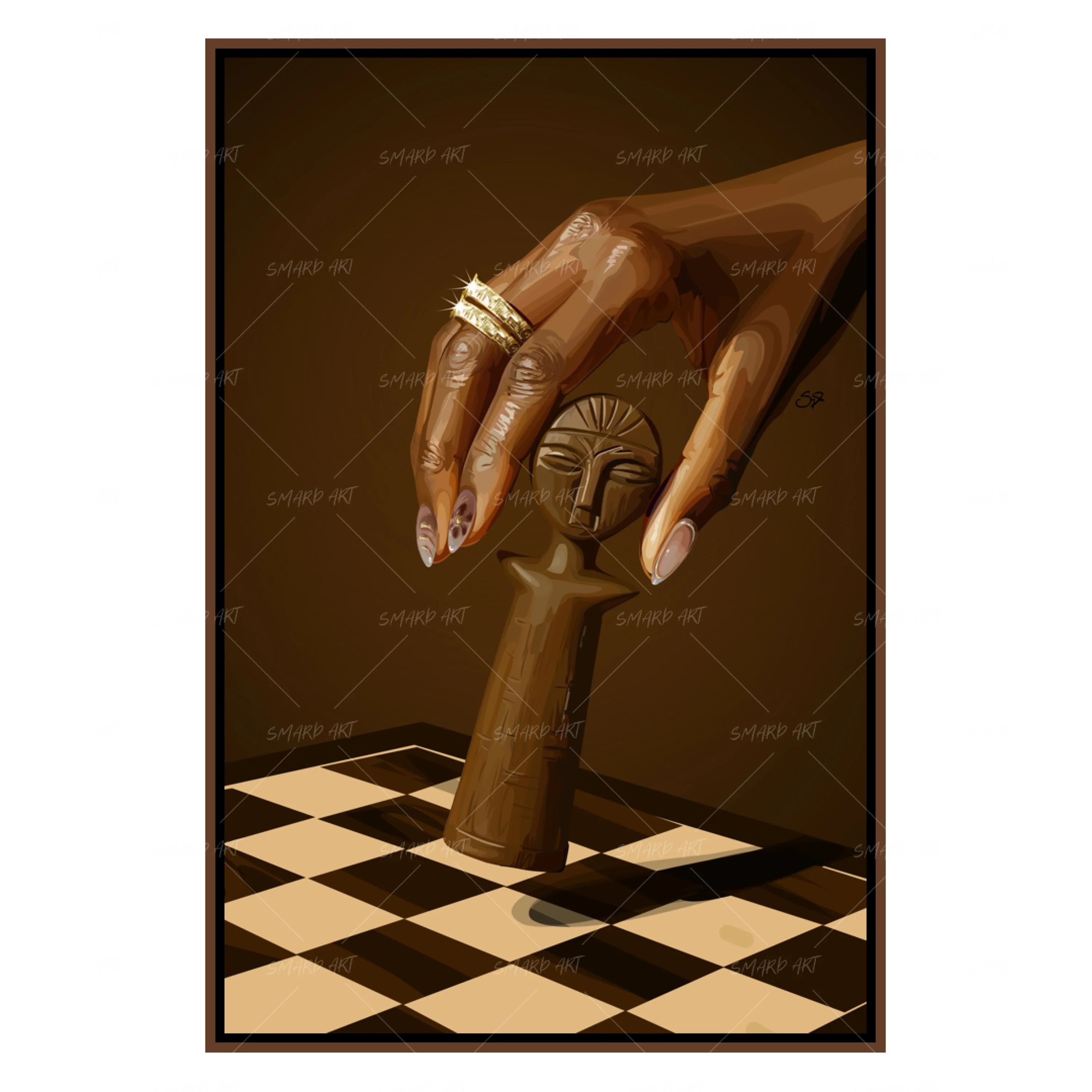 Strategic Roots-wall art print featuring decorative artistic design suitable for living rooms, offices, and schools by SmardArt. Elevate your space with Black wall art that speaks to culture, identity, and creativity. At Smard, we celebrate artistry made with melanin, bringing powerful and inspiring designs to life.