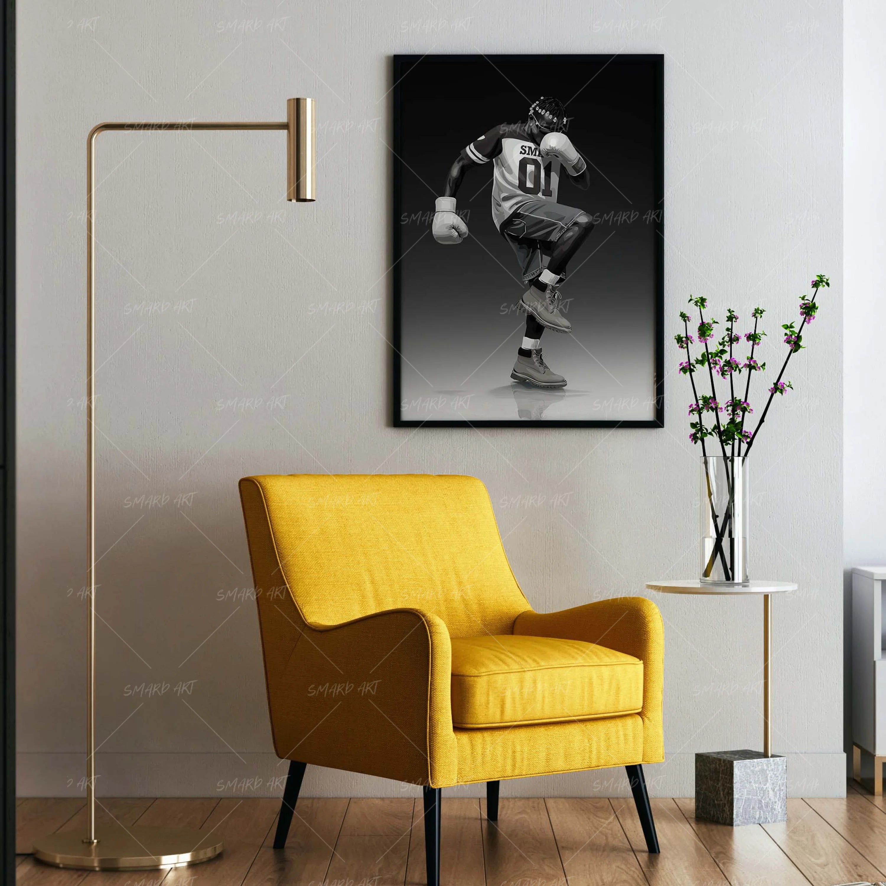 Street Fighter-wall art print featuring decorative artistic design suitable for living rooms, offices, and schools by SmardArt. Elevate your space with Black wall art that speaks to culture, identity, and creativity. At Smard, we celebrate artistry made with melanin, bringing powerful and inspiring designs to life.