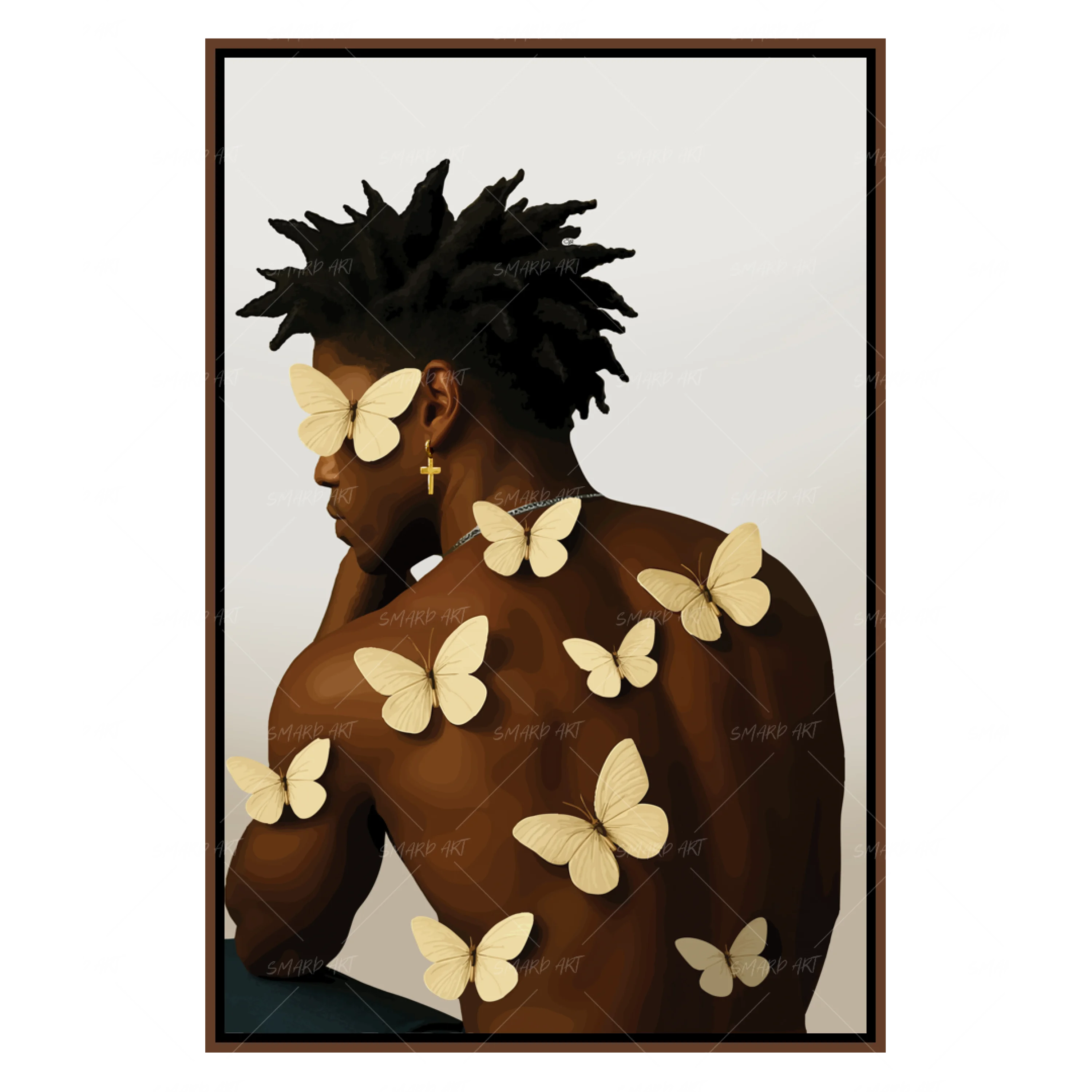 Strong Wings-wall art print featuring decorative artistic design suitable for living rooms, offices, and schools by SmardArt. Elevate your space with Black wall art that speaks to culture, identity, and creativity. At Smard, we celebrate artistry made with melanin, bringing powerful and inspiring designs to life.