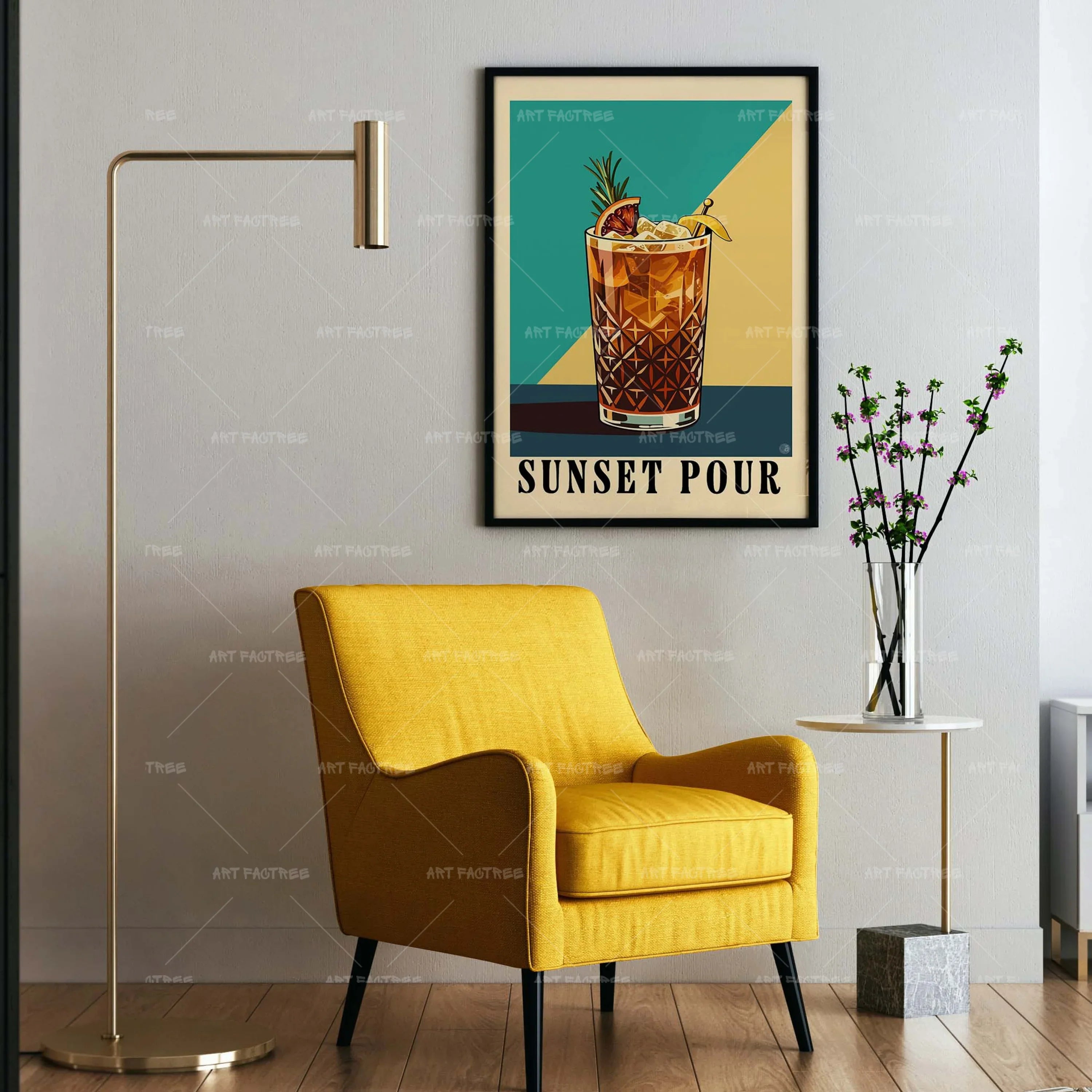 Sunset Pour (Smard X Anaya)-wall art print featuring decorative artistic design suitable for living rooms, offices, and schools by SmardArt. Elevate your space with Black wall art that speaks to culture, identity, and creativity. At Smard, we celebrate artistry made with melanin, bringing powerful and inspiring designs to life.