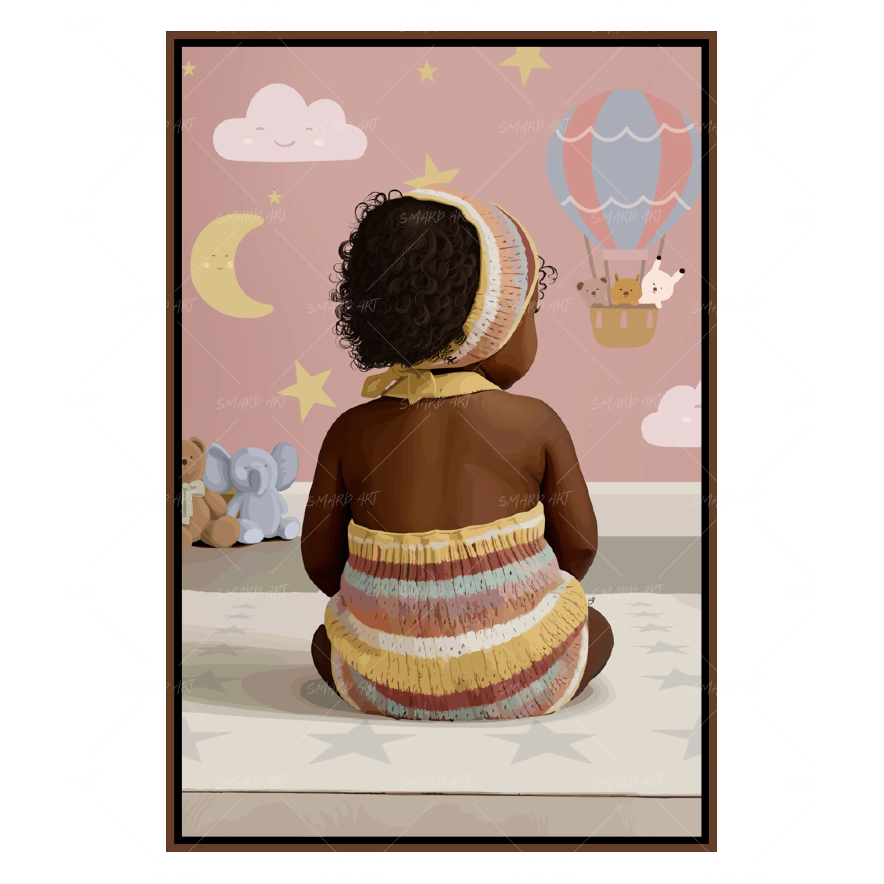 Sweet Bloom-wall art print featuring decorative artistic design suitable for living rooms, offices, and schools by SmardArt. Elevate your space with Black wall art that speaks to culture, identity, and creativity. At Smard, we celebrate artistry made with melanin, bringing powerful and inspiring designs to life.