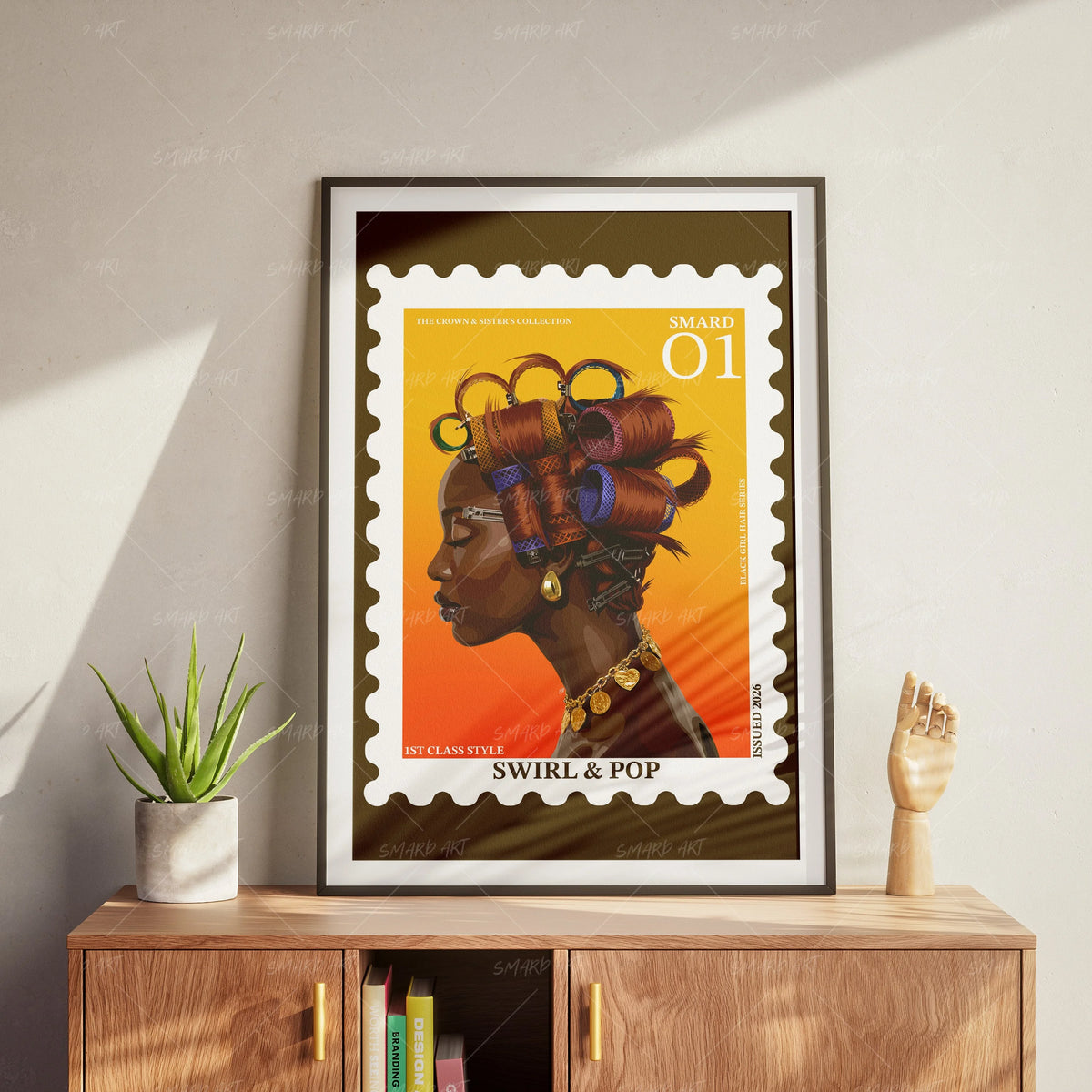 Swirl & Pop-wall art print featuring decorative artistic design suitable for living rooms, offices, and schools by SmardArt. Elevate your space with Black wall art that speaks to culture, identity, and creativity. At Smard, we celebrate artistry made with melanin, bringing powerful and inspiring designs to life.
