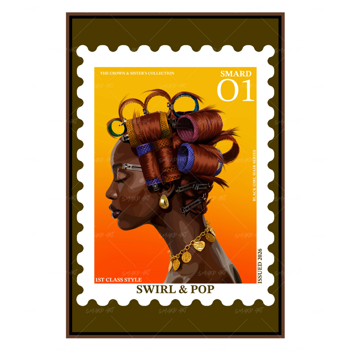Swirl & Pop-wall art print featuring decorative artistic design suitable for living rooms, offices, and schools by SmardArt. Elevate your space with Black wall art that speaks to culture, identity, and creativity. At Smard, we celebrate artistry made with melanin, bringing powerful and inspiring designs to life.