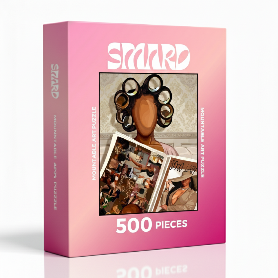 Selfcare Day Puzzle-wall art print featuring decorative artistic design suitable for living rooms, offices, and schools by SmardArt. Elevate your space with Black wall art that speaks to culture, identity, and creativity. At Smard, we celebrate artistry made with melanin, bringing powerful and inspiring designs to life.