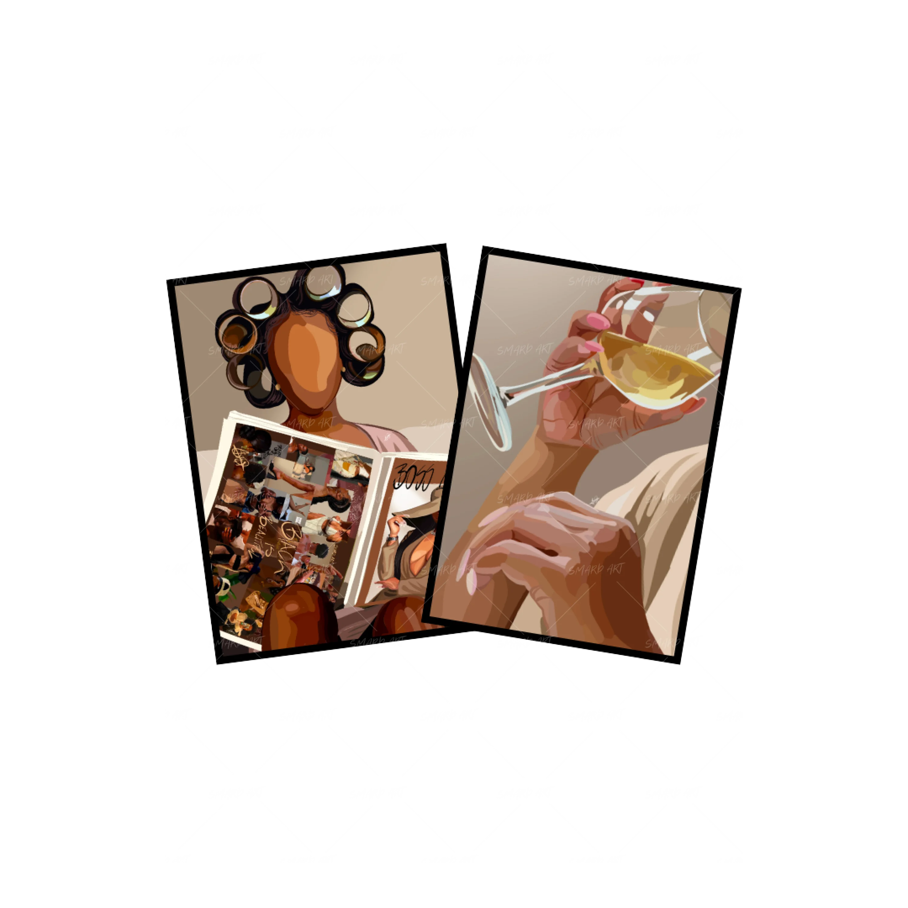 Art Print Bundle : Selfcare Day + White Wine