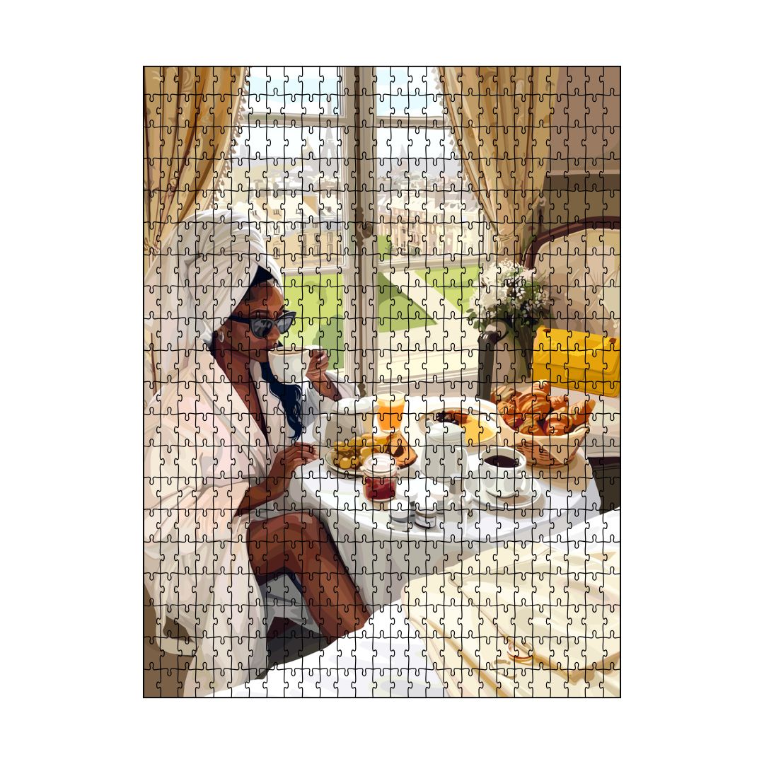 She Chose Ease Puzzle-wall art print featuring decorative artistic design suitable for living rooms, offices, and schools by SmardArt