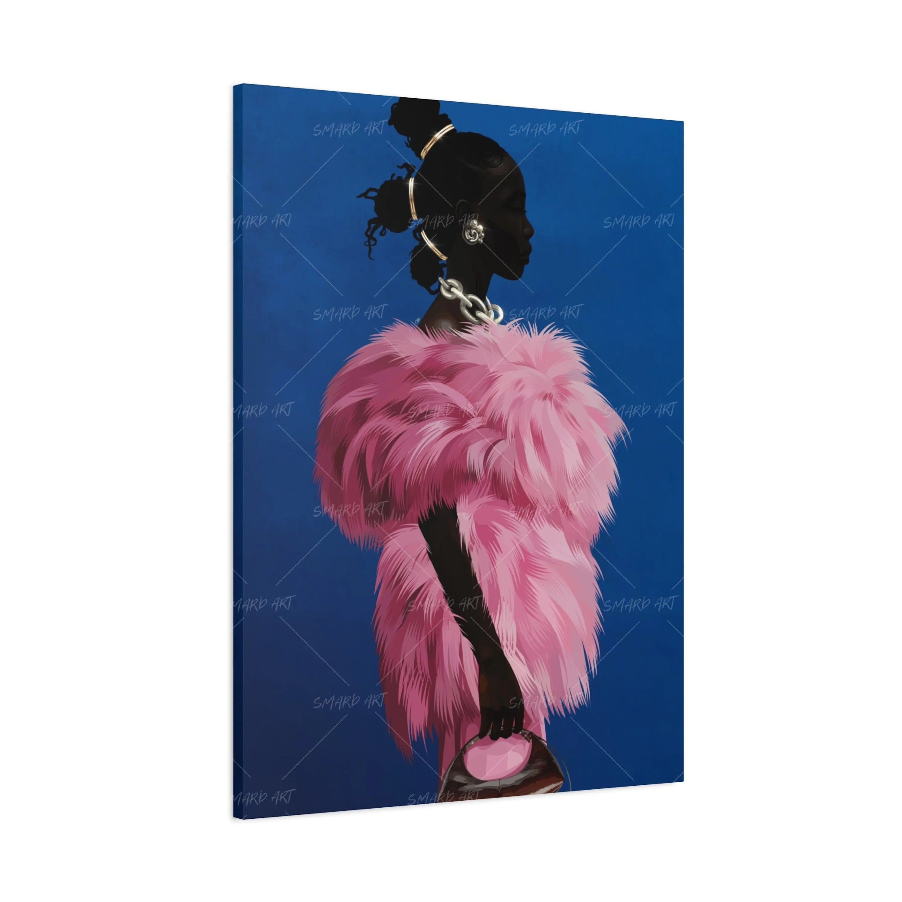Fur Fortune-wall art print featuring decorative artistic design suitable for living rooms, offices, and schools by SmardArt. Elevate your space with Black wall art that speaks to culture, identity, and creativity. At Smard, we celebrate artistry made with melanin, bringing powerful and inspiring designs to life.