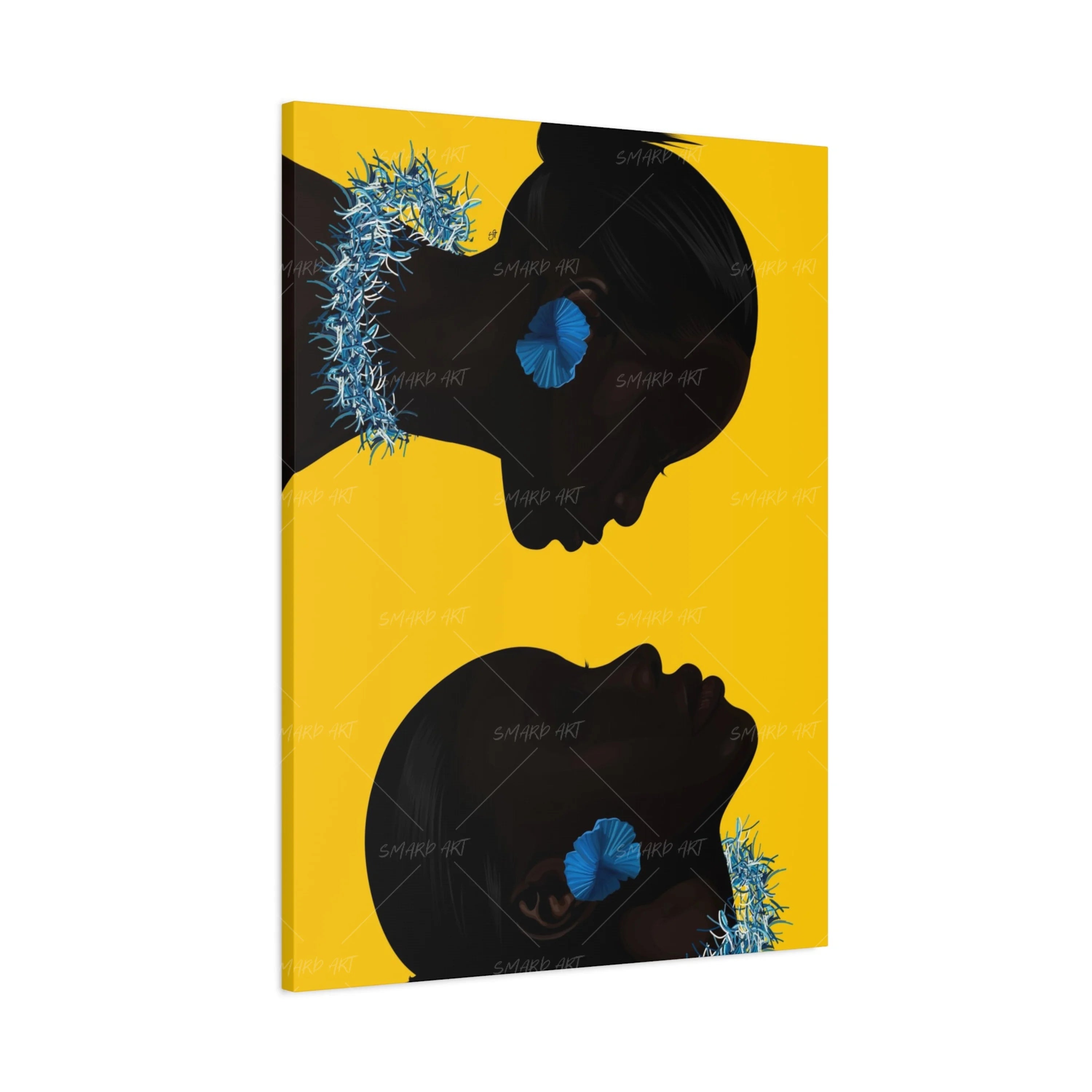 Her Reflection-wall art print featuring decorative artistic design suitable for living rooms, offices, and schools by SmardArt. Elevate your space with Black wall art that speaks to culture, identity, and creativity. At Smard, we celebrate artistry made with melanin, bringing powerful and inspiring designs to life.