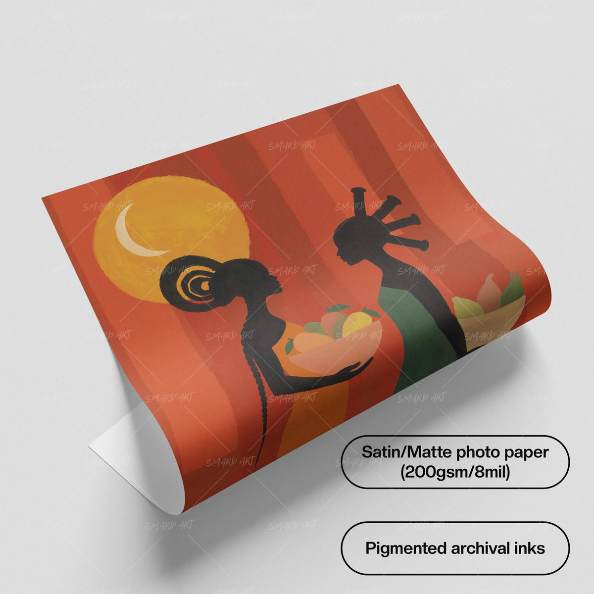 Sister Season-wall art print featuring decorative artistic design suitable for living rooms, offices, and schools by SmardArt. Elevate your space with Black wall art that speaks to culture, identity, and creativity. At Smard, we celebrate artistry made with melanin, bringing powerful and inspiring designs to life.
