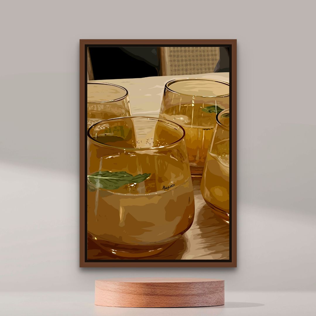 Cocktail night (Smard X Anaya)-wall art print featuring decorative artistic design suitable for living rooms, offices, and schools by SmardArt. Elevate your space with Black wall art that speaks to culture, identity, and creativity. At Smard, we celebrate artistry made with melanin, bringing powerful and inspiring designs to life.