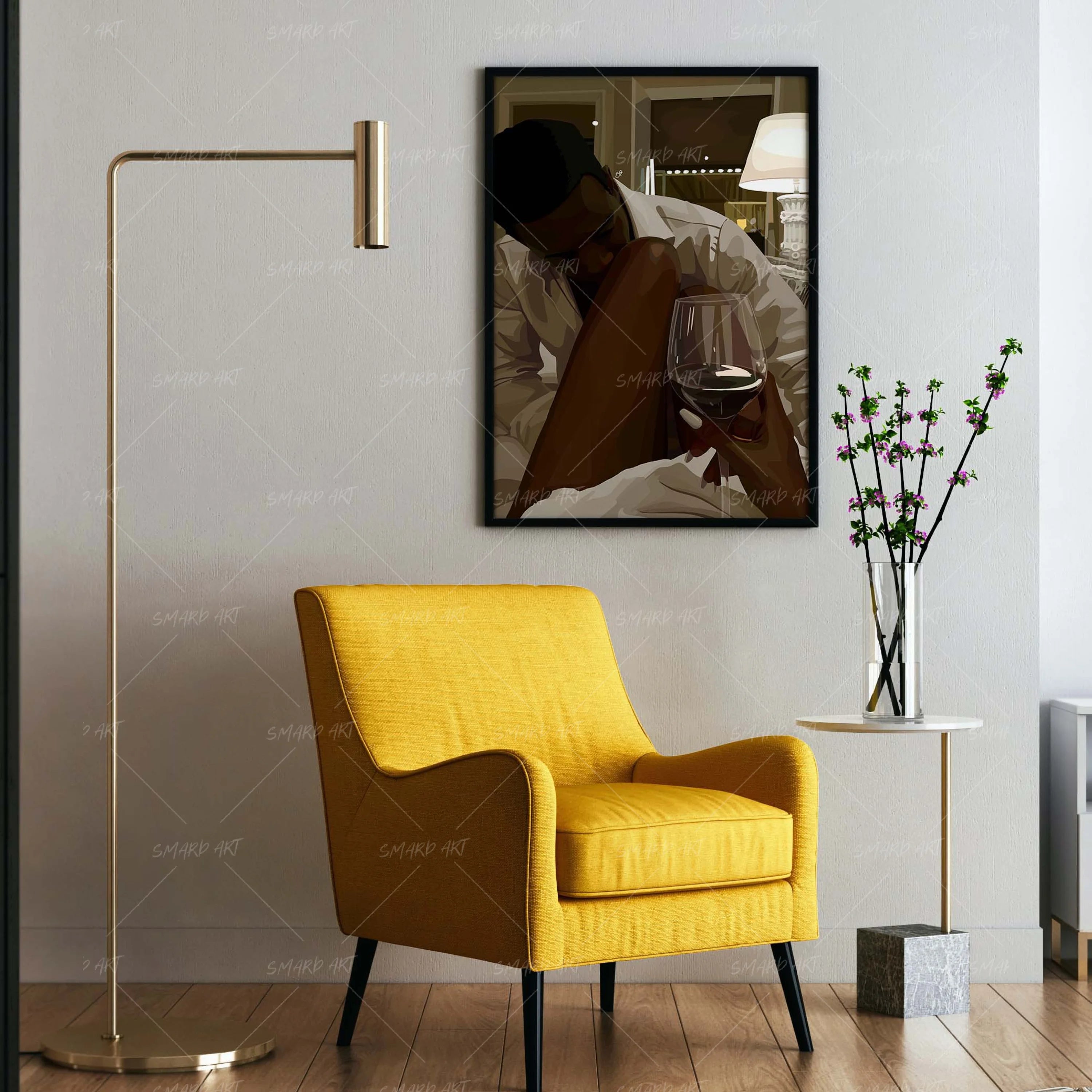 Softly in Love-wall art print featuring decorative artistic design suitable for living rooms, offices, and schools by SmardArt