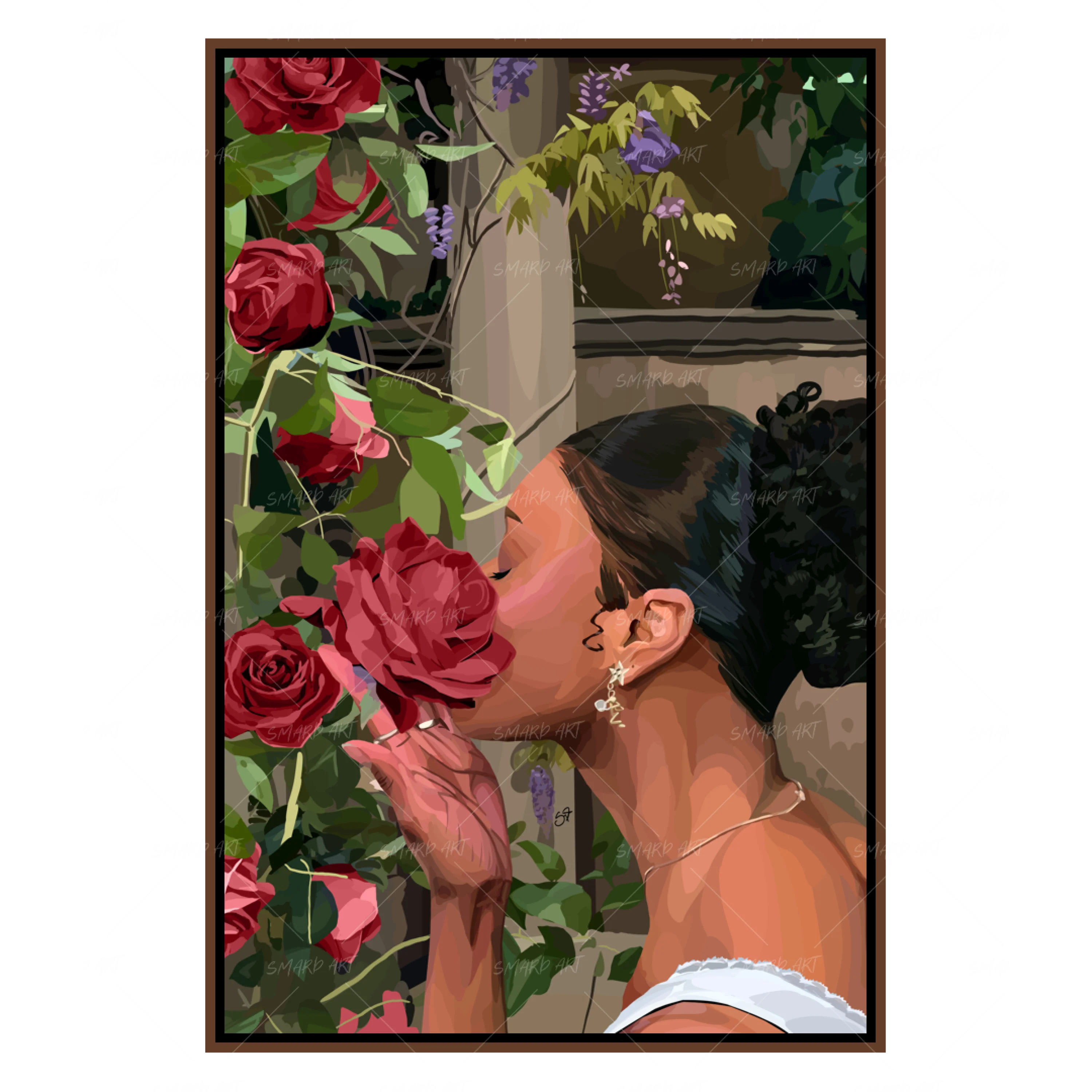 Spring Has Sprung-wall art print featuring decorative artistic design suitable for living rooms, offices, and schools by SmardArt. Elevate your space with Black wall art that speaks to culture, identity, and creativity. At Smard, we celebrate artistry made with melanin, bringing powerful and inspiring designs to life.