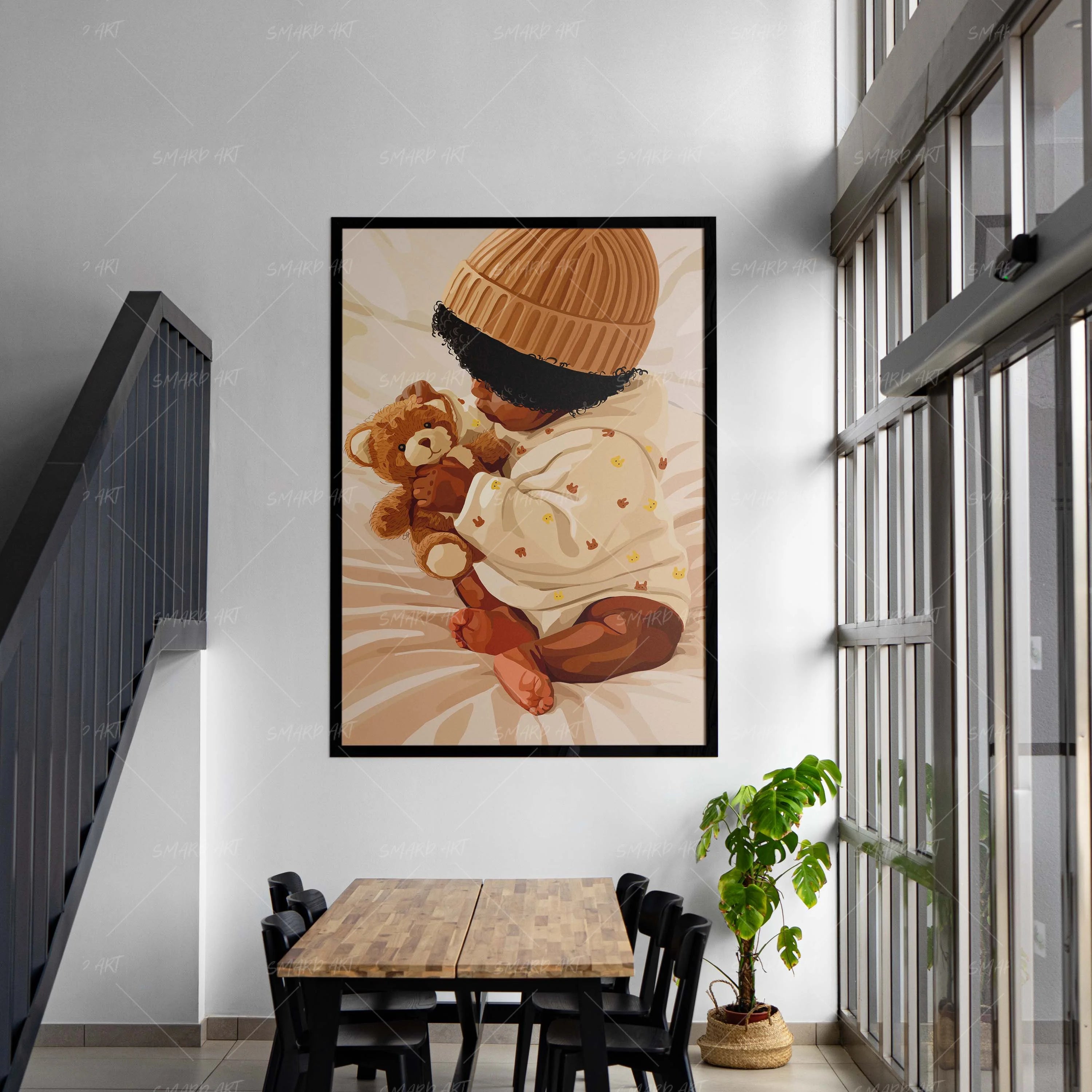Sweet Grace-wall art print featuring decorative artistic design suitable for living rooms, offices, and schools by SmardArt. Elevate your space with Black wall art that speaks to culture, identity, and creativity. At Smard, we celebrate artistry made with melanin, bringing powerful and inspiring designs to life.