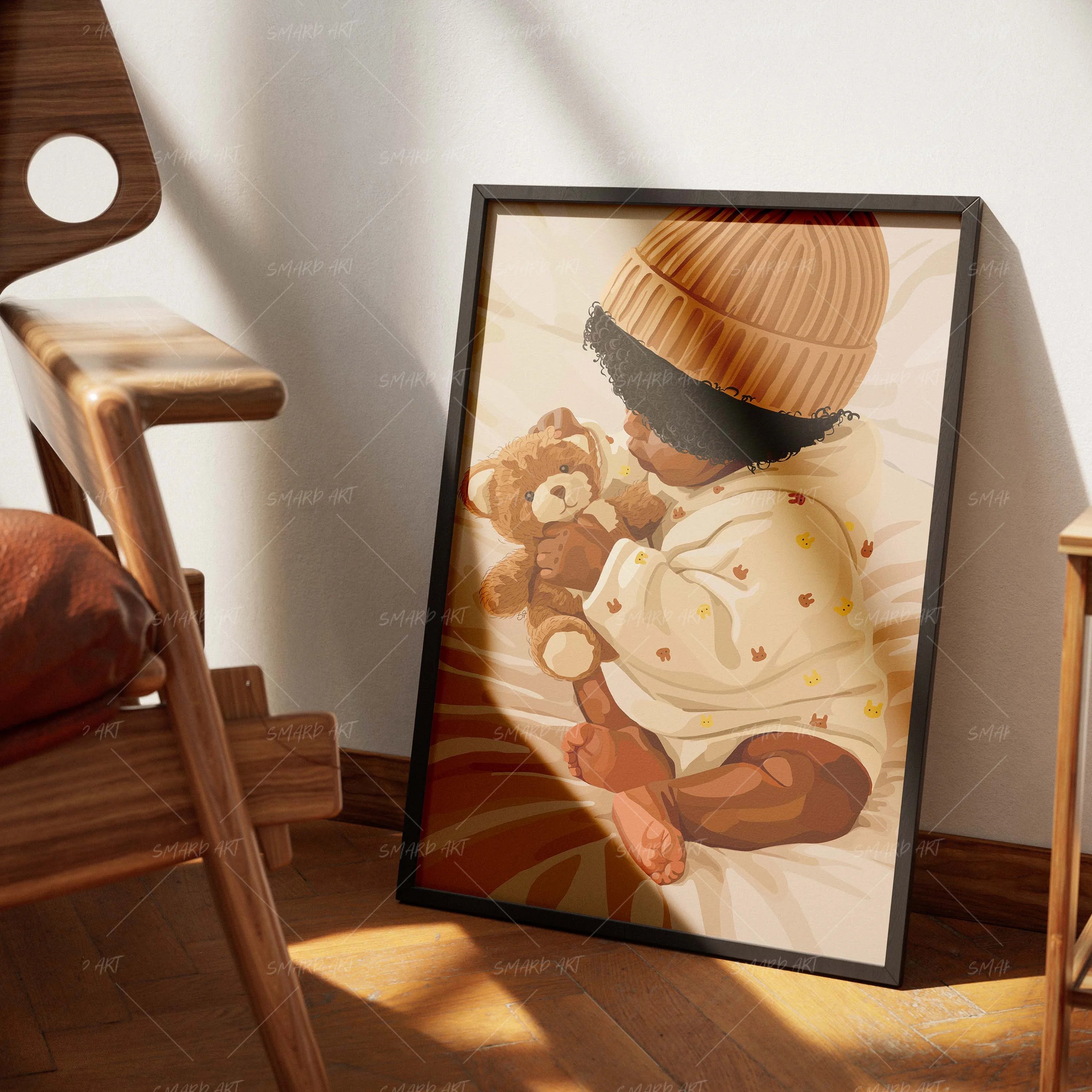 Sweet Grace-wall art print featuring decorative artistic design suitable for living rooms, offices, and schools by SmardArt. Elevate your space with Black wall art that speaks to culture, identity, and creativity. At Smard, we celebrate artistry made with melanin, bringing powerful and inspiring designs to life.