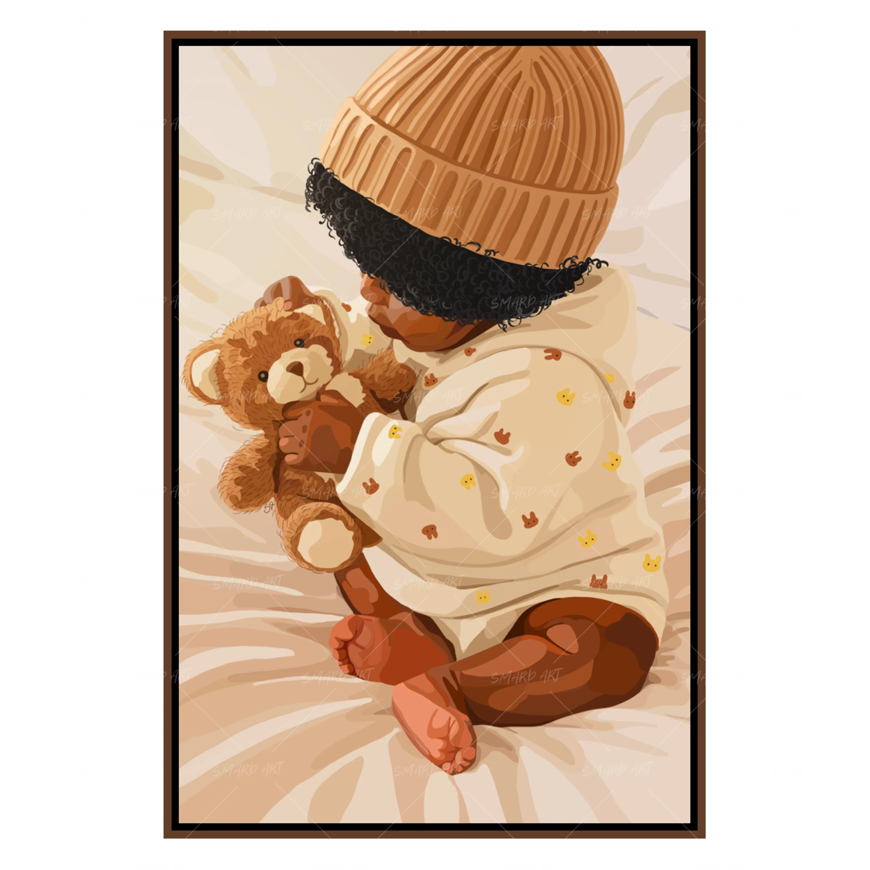 Sweet Grace-wall art print featuring decorative artistic design suitable for living rooms, offices, and schools by SmardArt. Elevate your space with Black wall art that speaks to culture, identity, and creativity. At Smard, we celebrate artistry made with melanin, bringing powerful and inspiring designs to life.