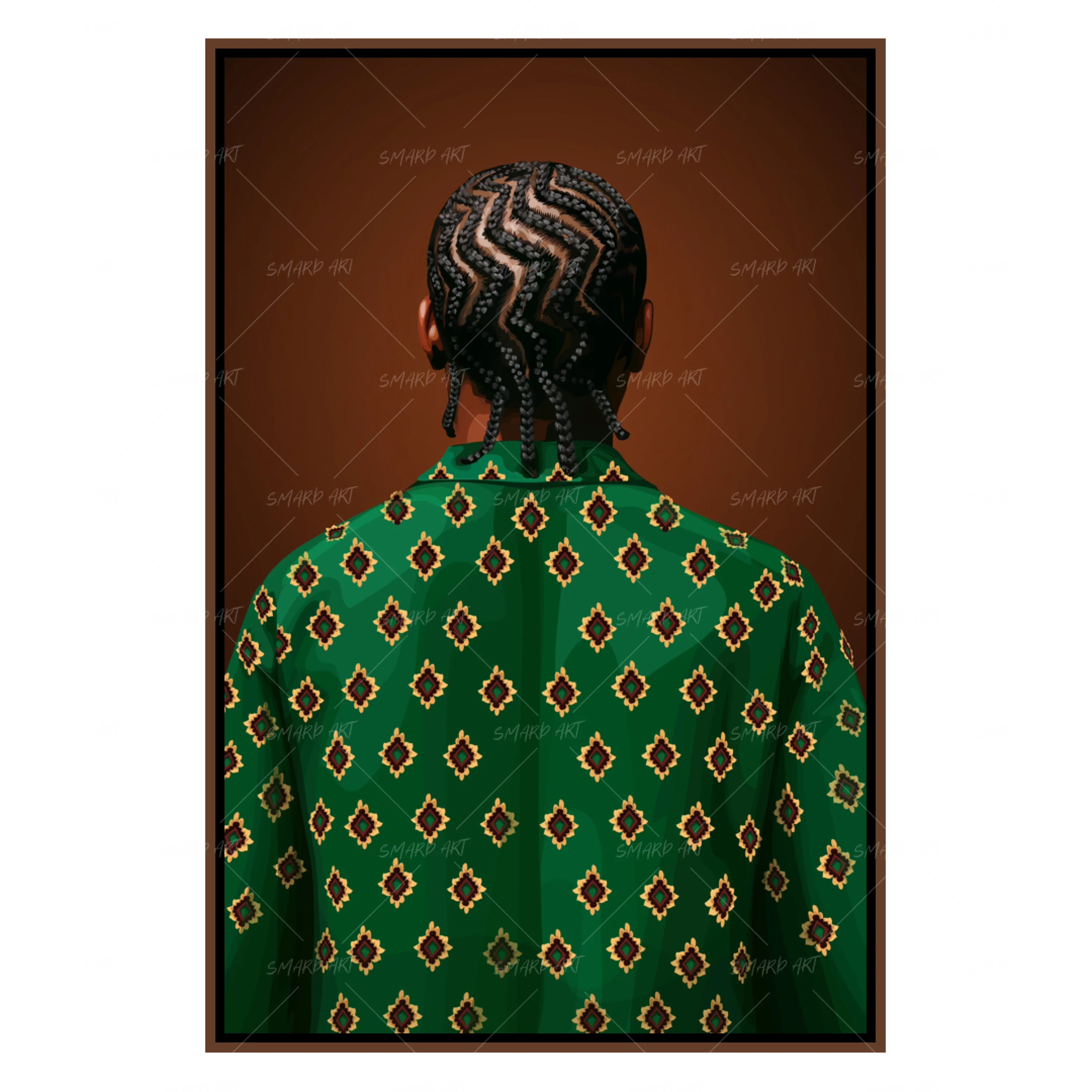 The Pattern-wall art print featuring decorative artistic design suitable for living rooms, offices, and schools by SmardArt. Elevate your space with Black wall art that speaks to culture, identity, and creativity. At Smard, we celebrate artistry made with melanin, bringing powerful and inspiring designs to life.